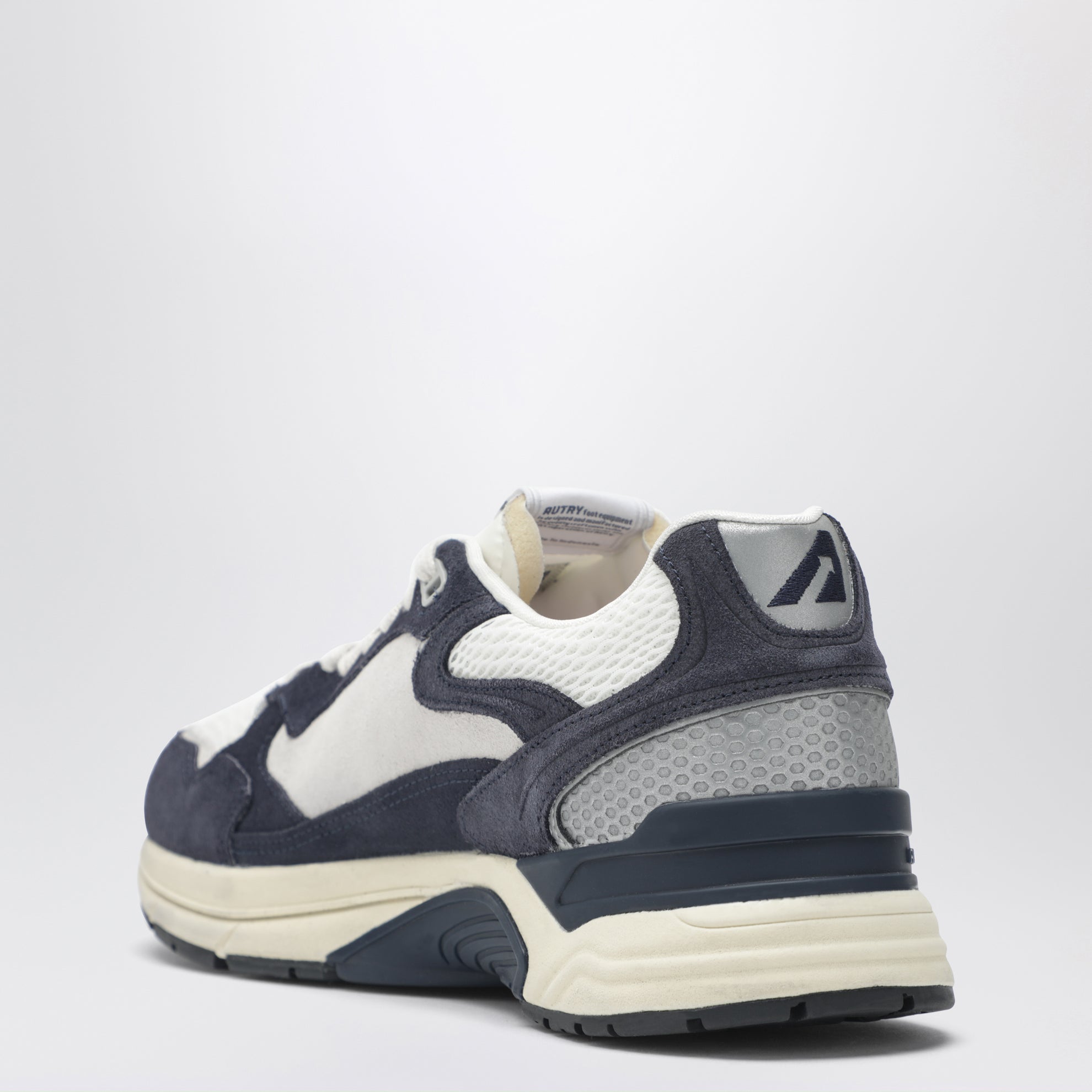 Hyperway sneakers in blue and silver mesh and suede