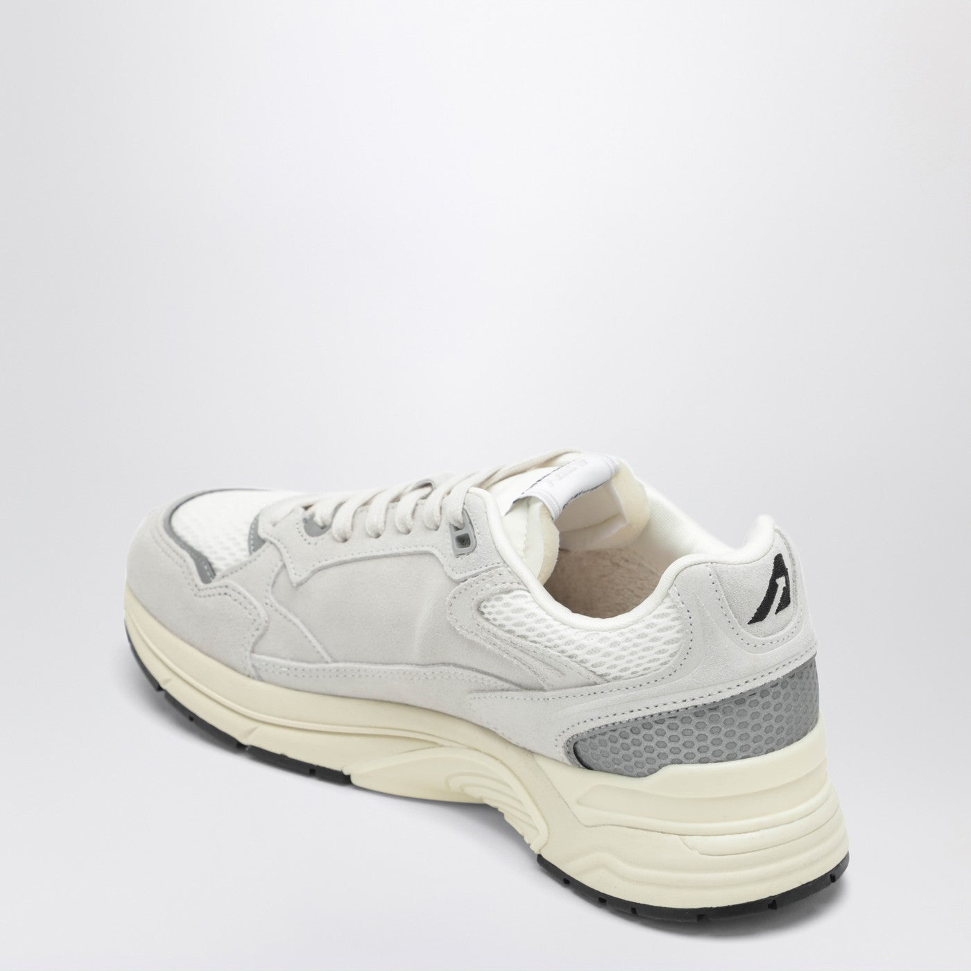Sneakers Hyperway in mesh e suede bianca/argento