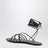 Black crossover leather sandals