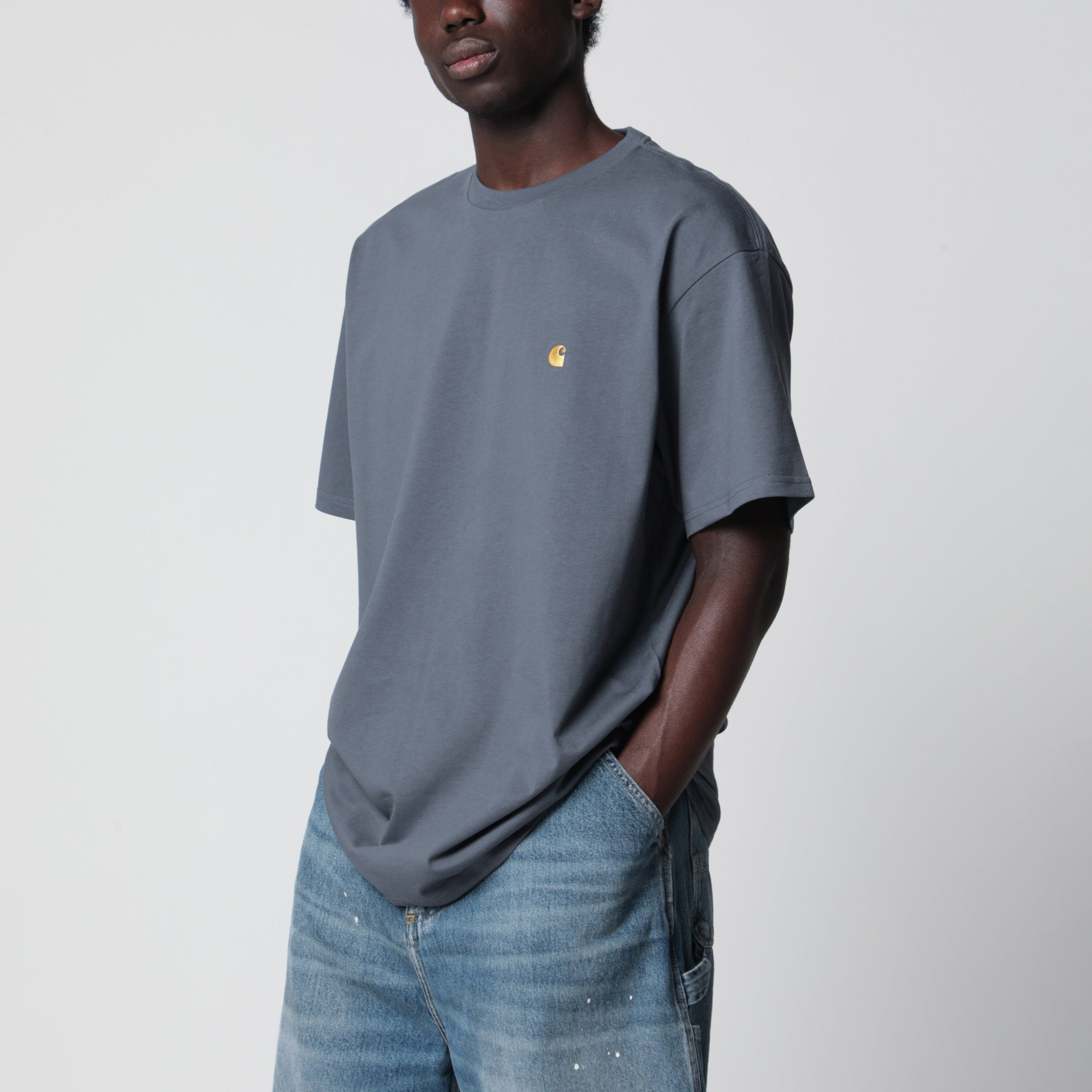 S/S Chase T-Shirt grigia in cotone