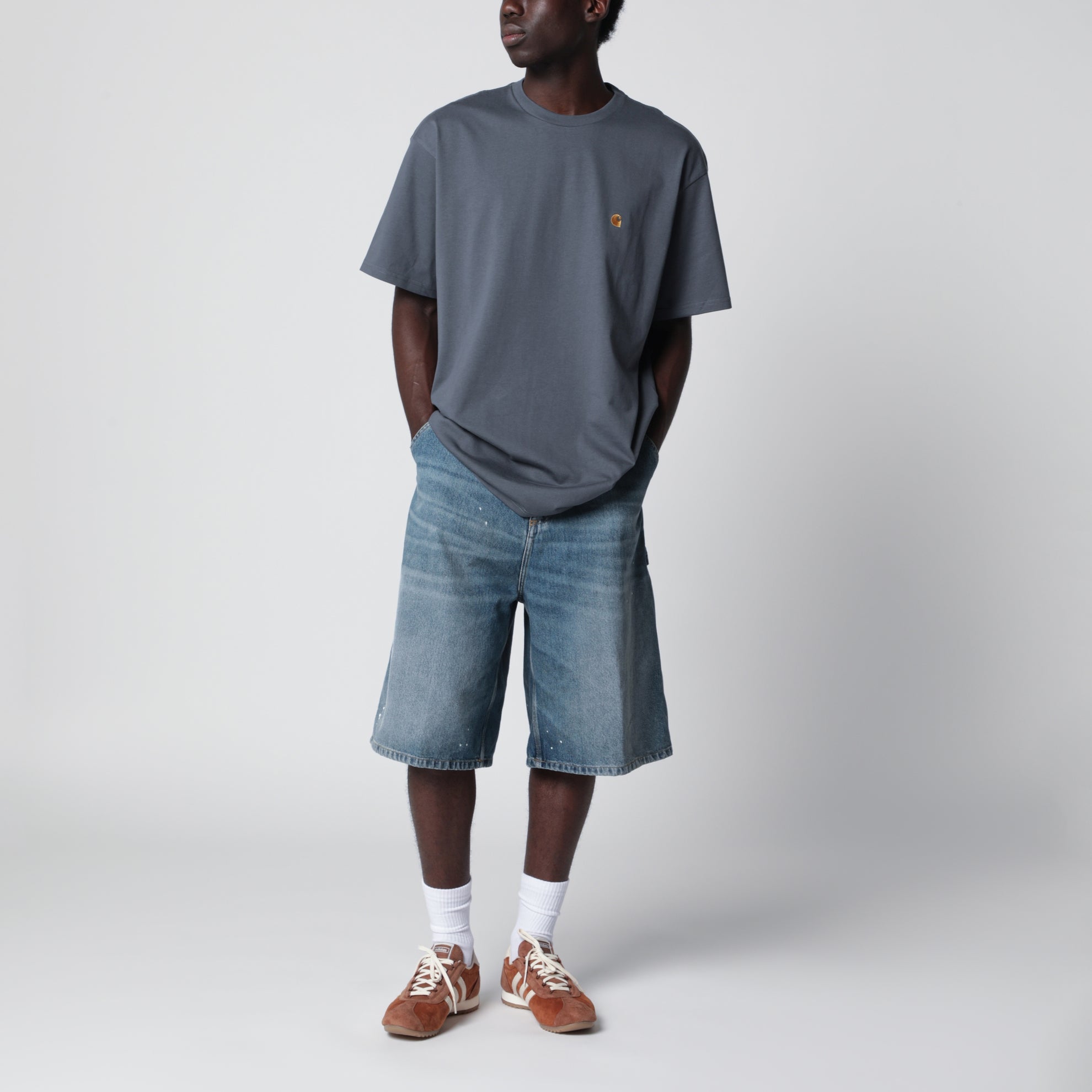 S/S Chase T-Shirt grigia in cotone