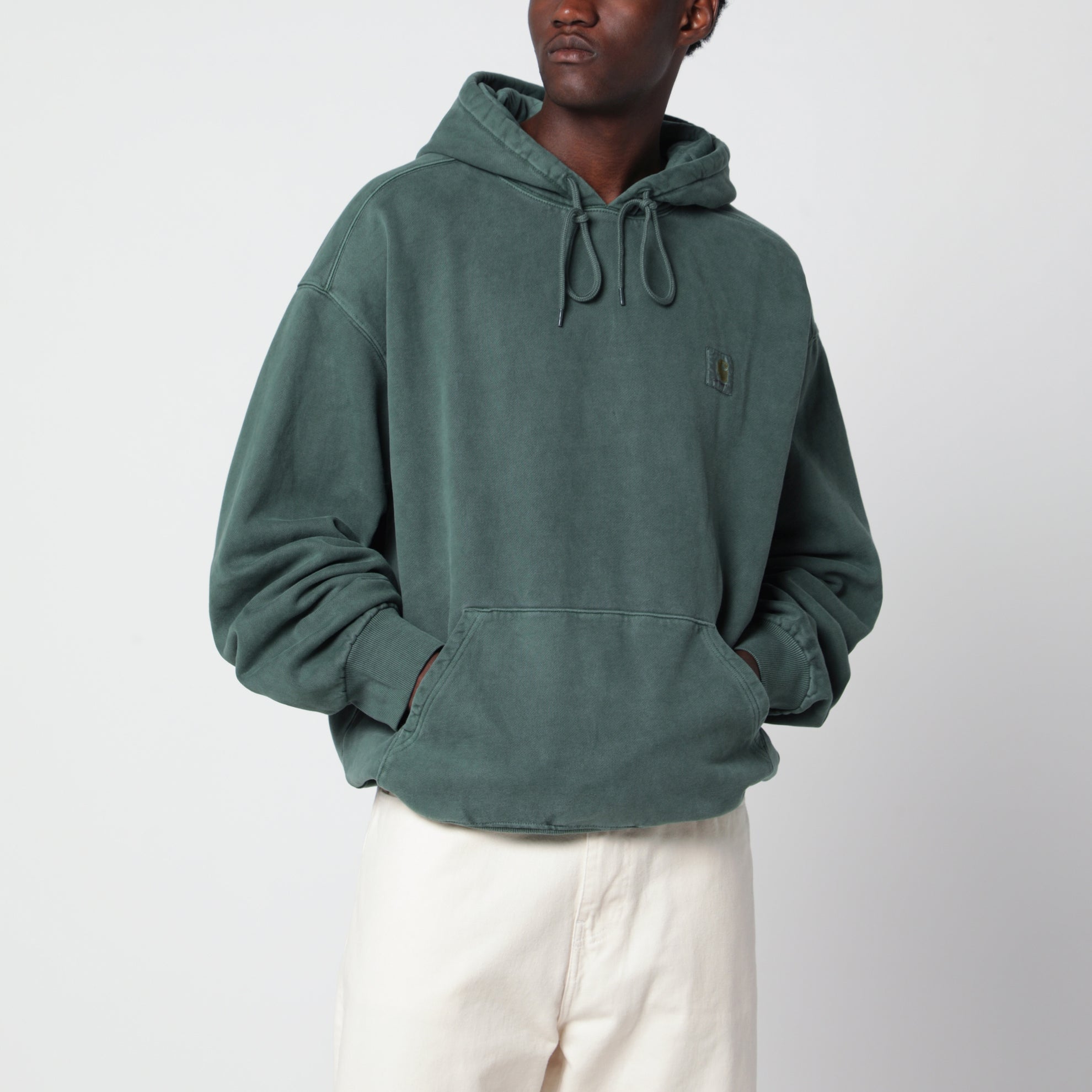 Felpa con cappuccio Vista Dark Scarab/Garment dyed