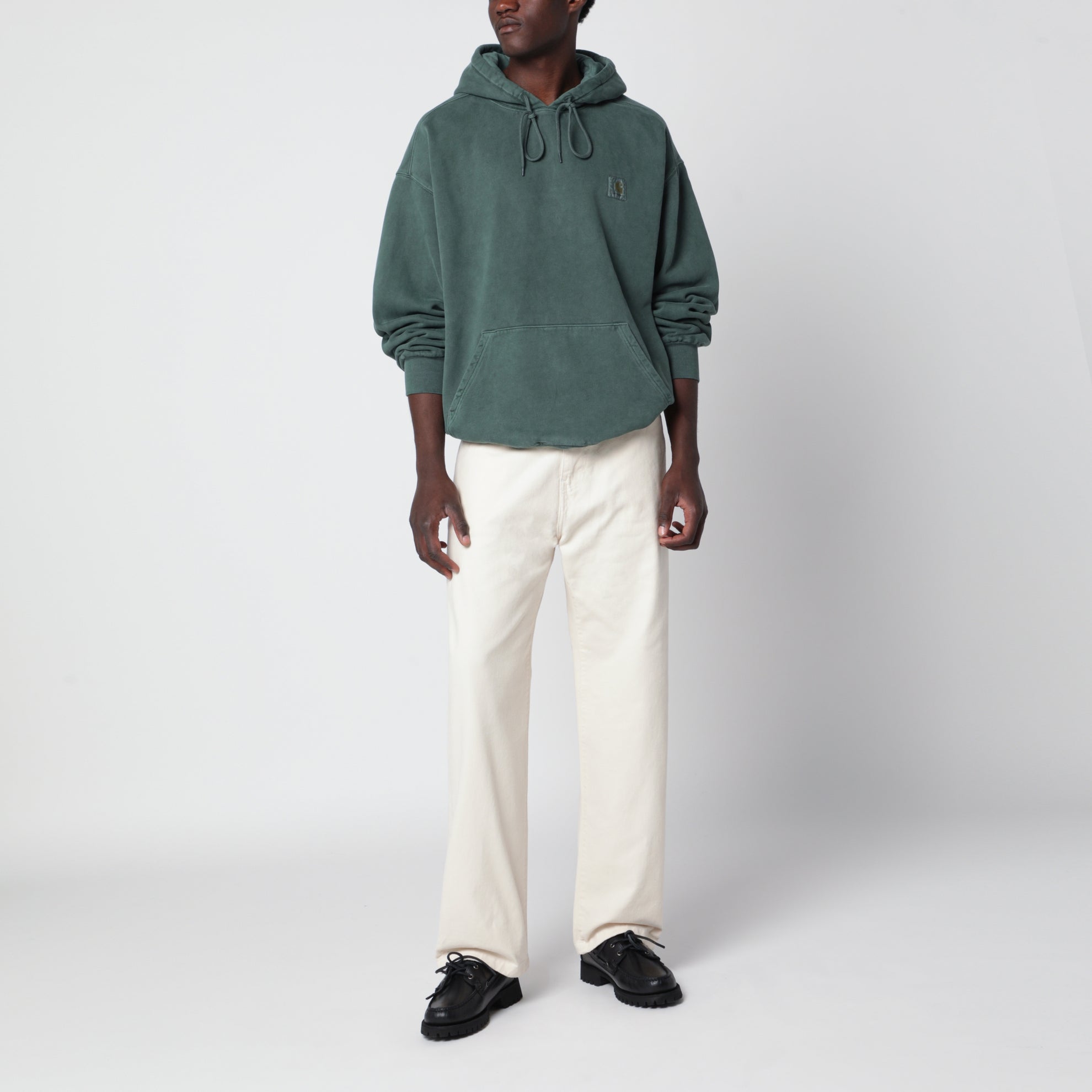 Felpa con cappuccio Vista Dark Scarab/Garment dyed