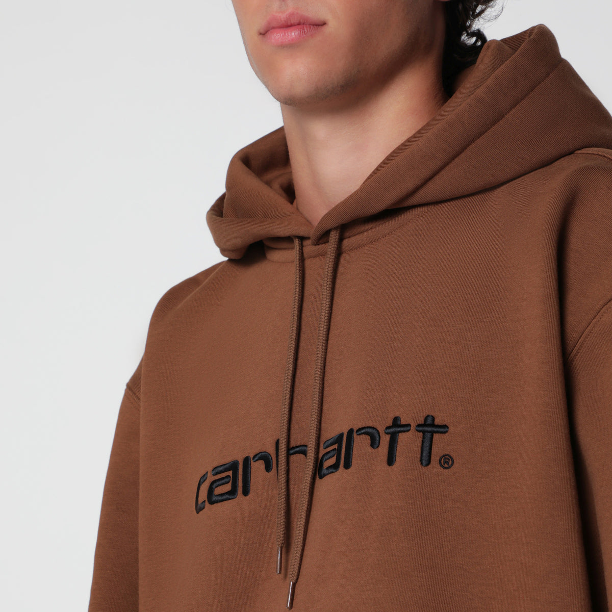 Hooded Carhartt Brown Cotton Blend Sweatshirt