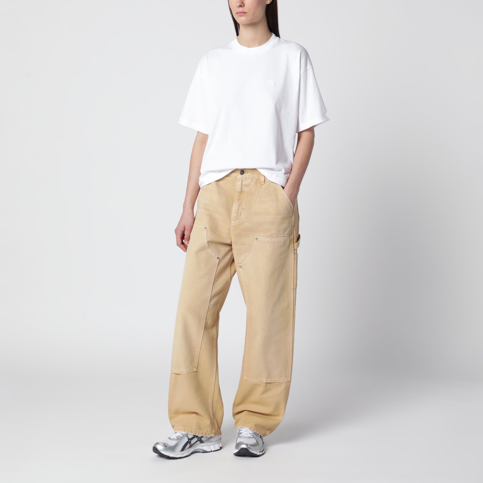 White Chester cropped T-shirt in organic cotton jersey