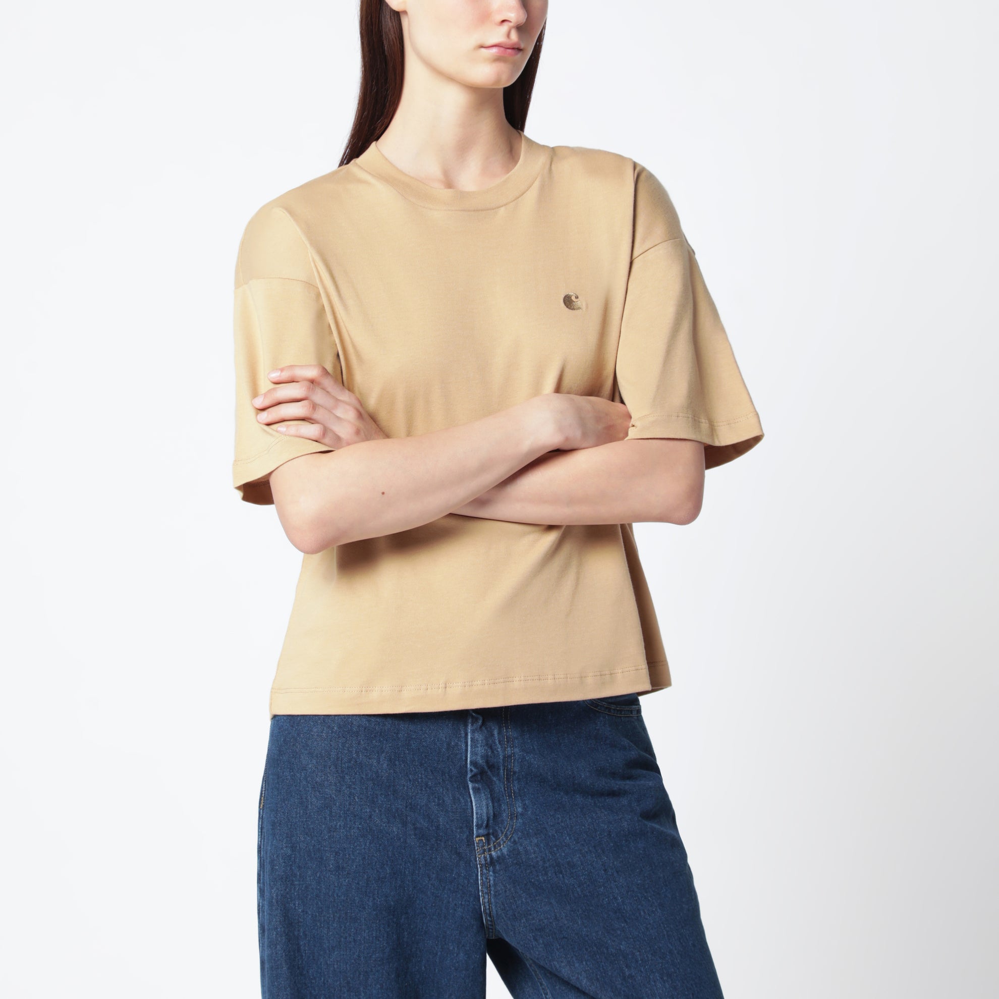 T-shirt corta Chester in cotone bio marrone