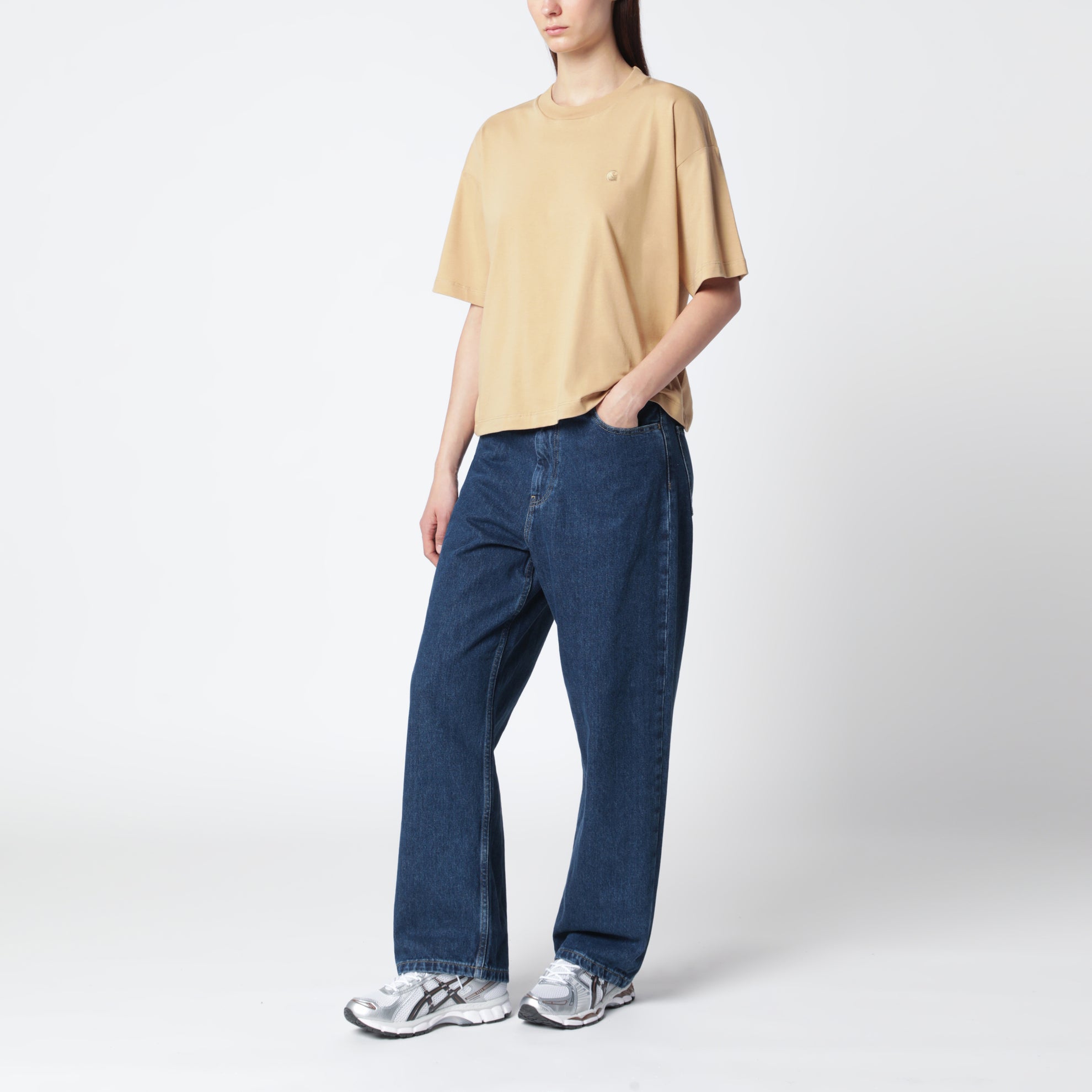 T-shirt corta Chester in cotone bio marrone