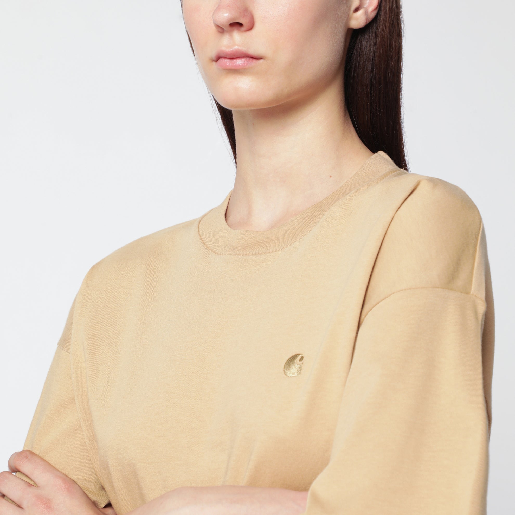 T-shirt corta Chester in cotone bio marrone