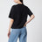 Black Chester cropped T-shirt in organic cotton