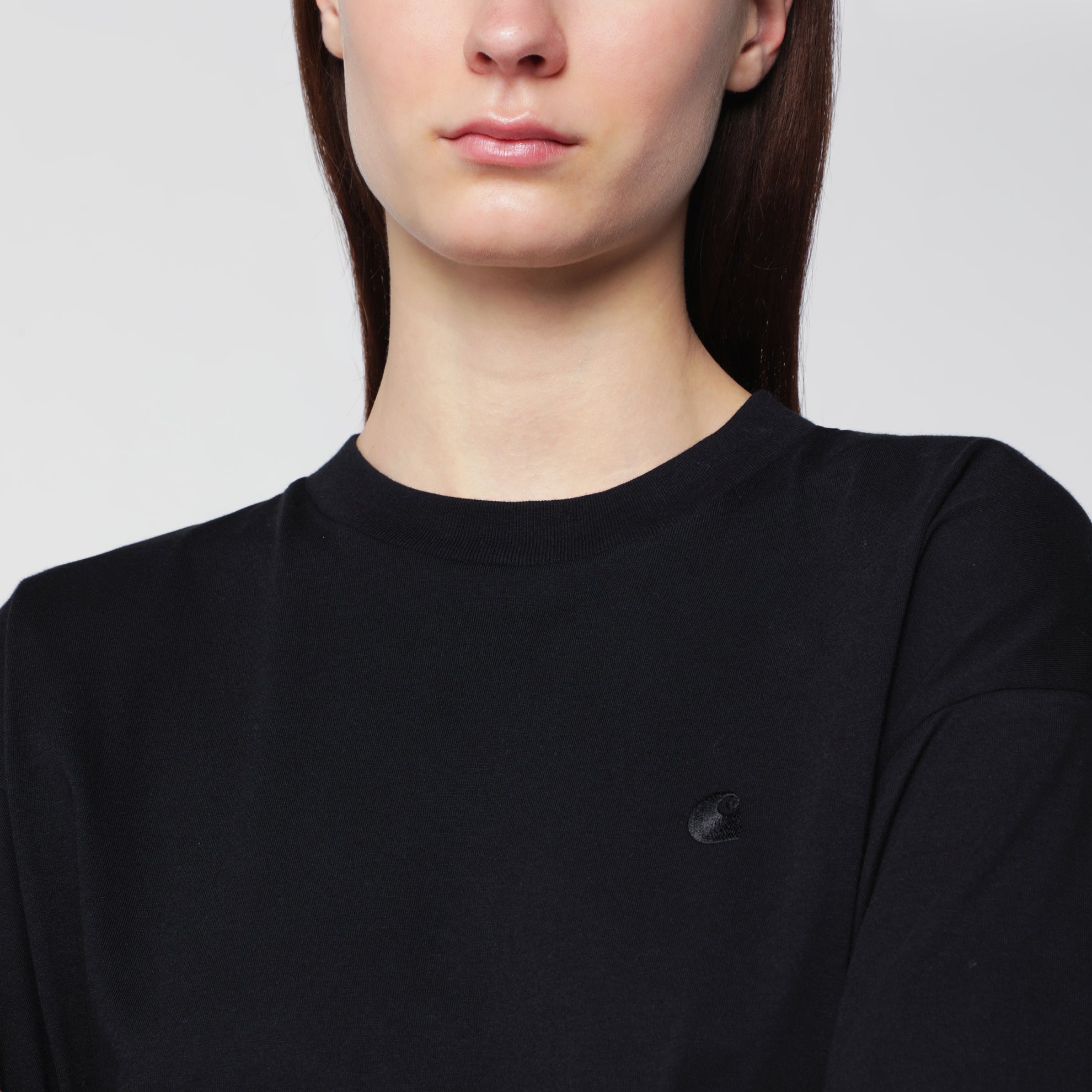 Black Chester cropped T-shirt in organic cotton