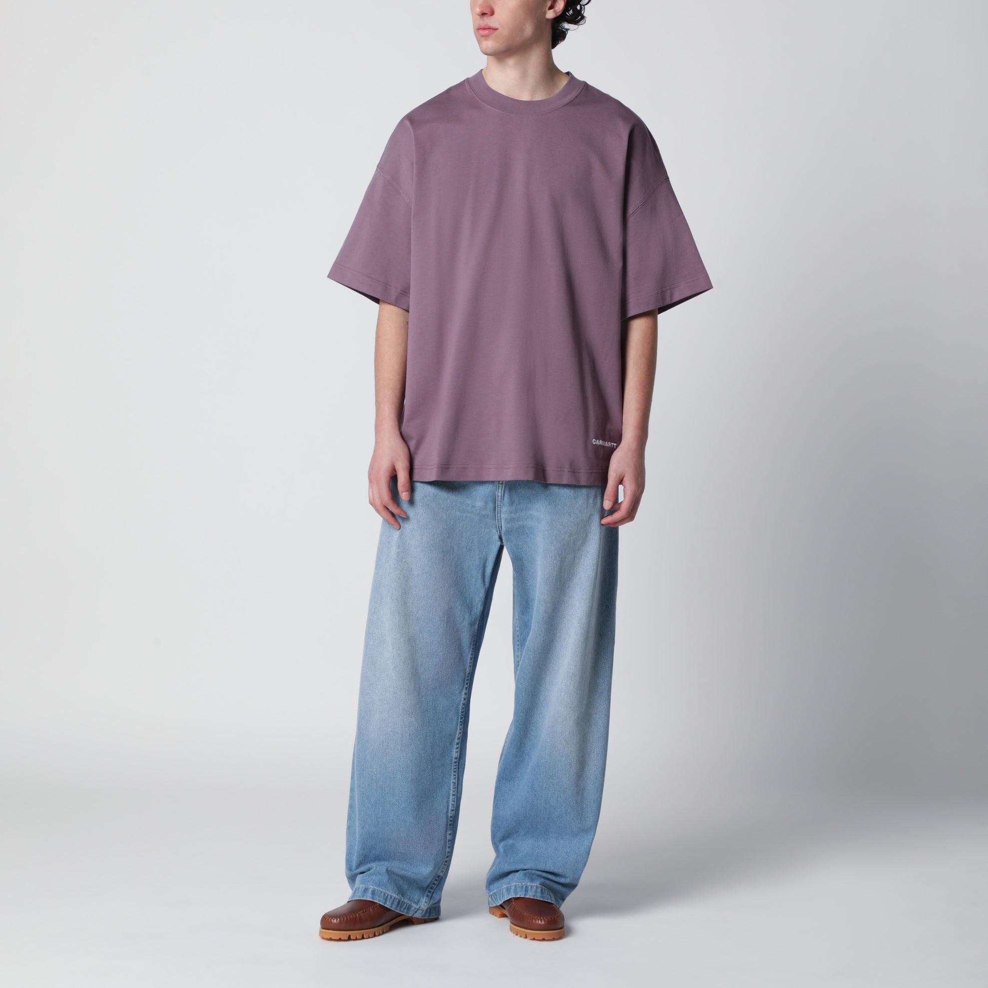 S/S Link Script T-Shirt Phlox/White