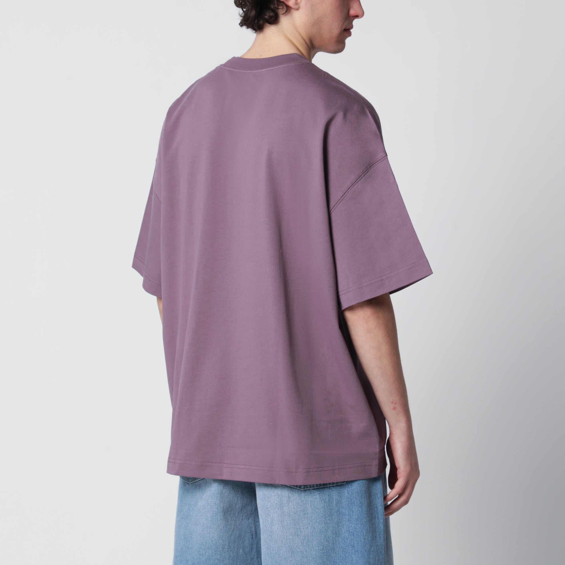S/S Link Script T-Shirt Phlox/White