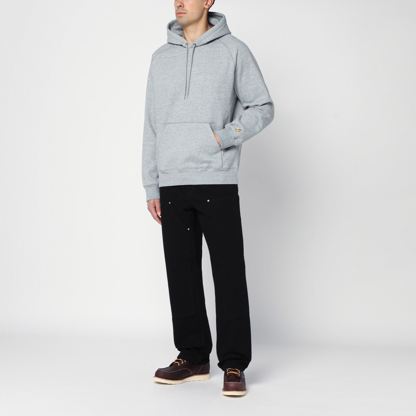 Black Rinsed Double Knee Pant