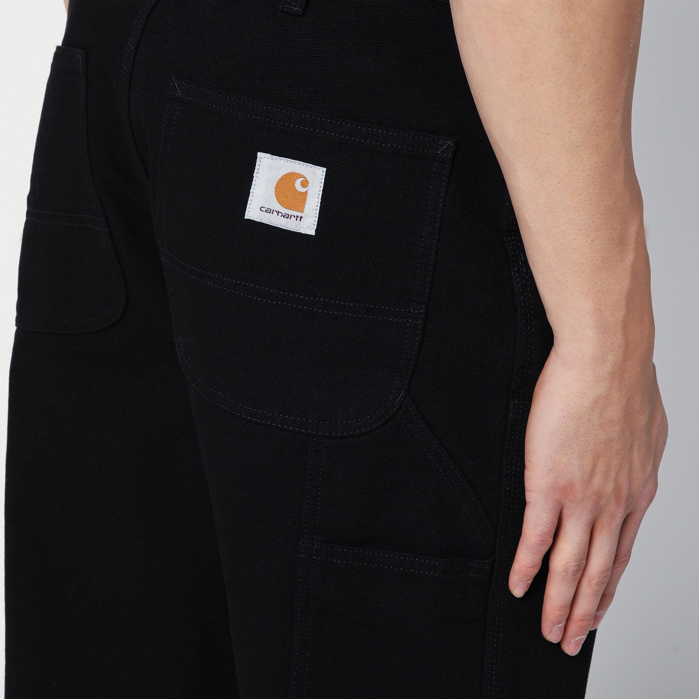 Black Rinsed Double Knee Pant