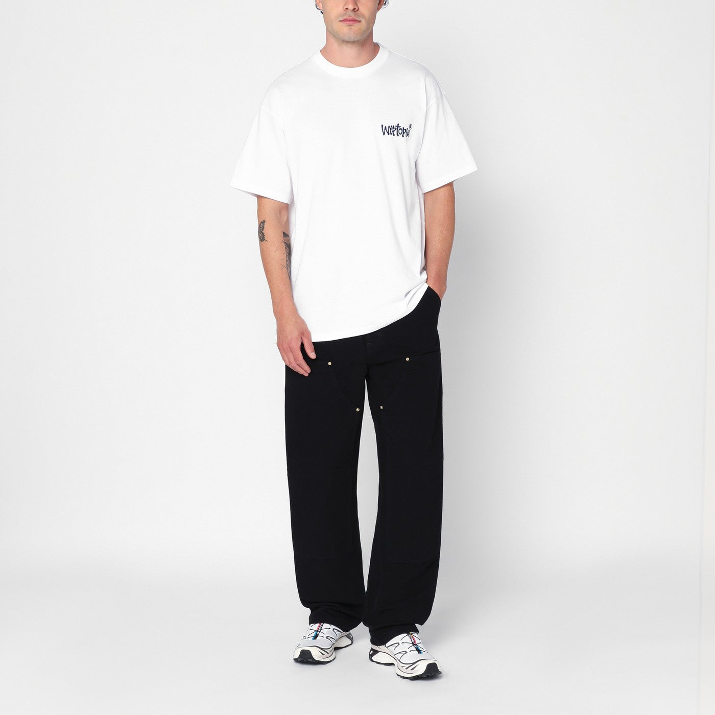 Black Rinsed Double Knee Pant