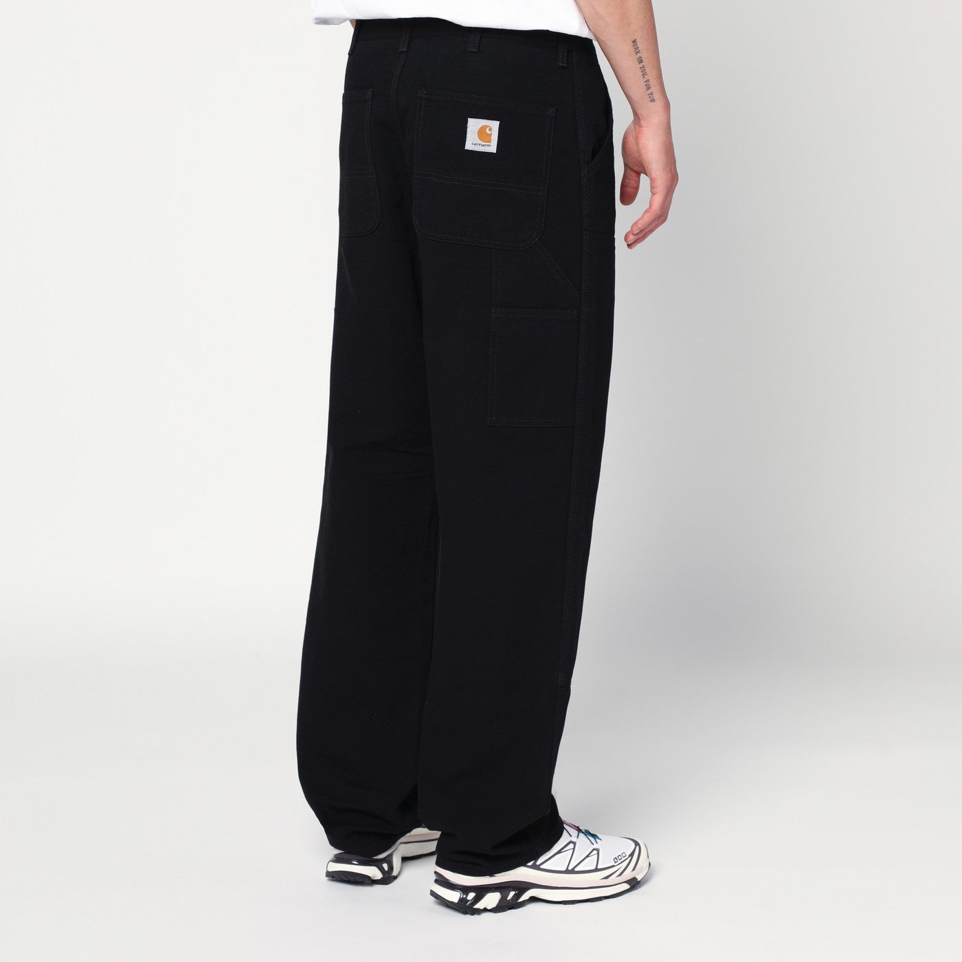 Black Rinsed Double Knee Pant