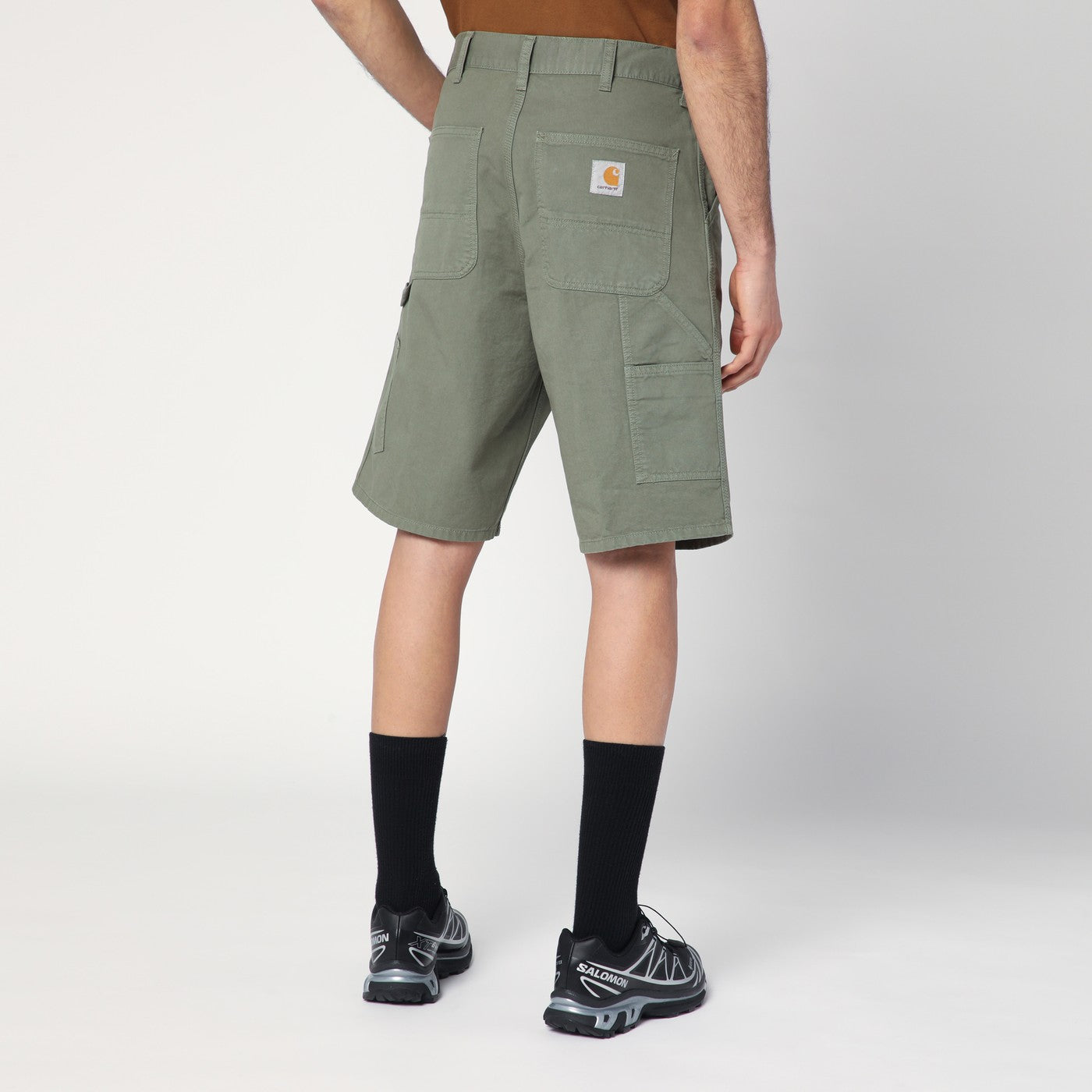 Single Knee Shorts Park green