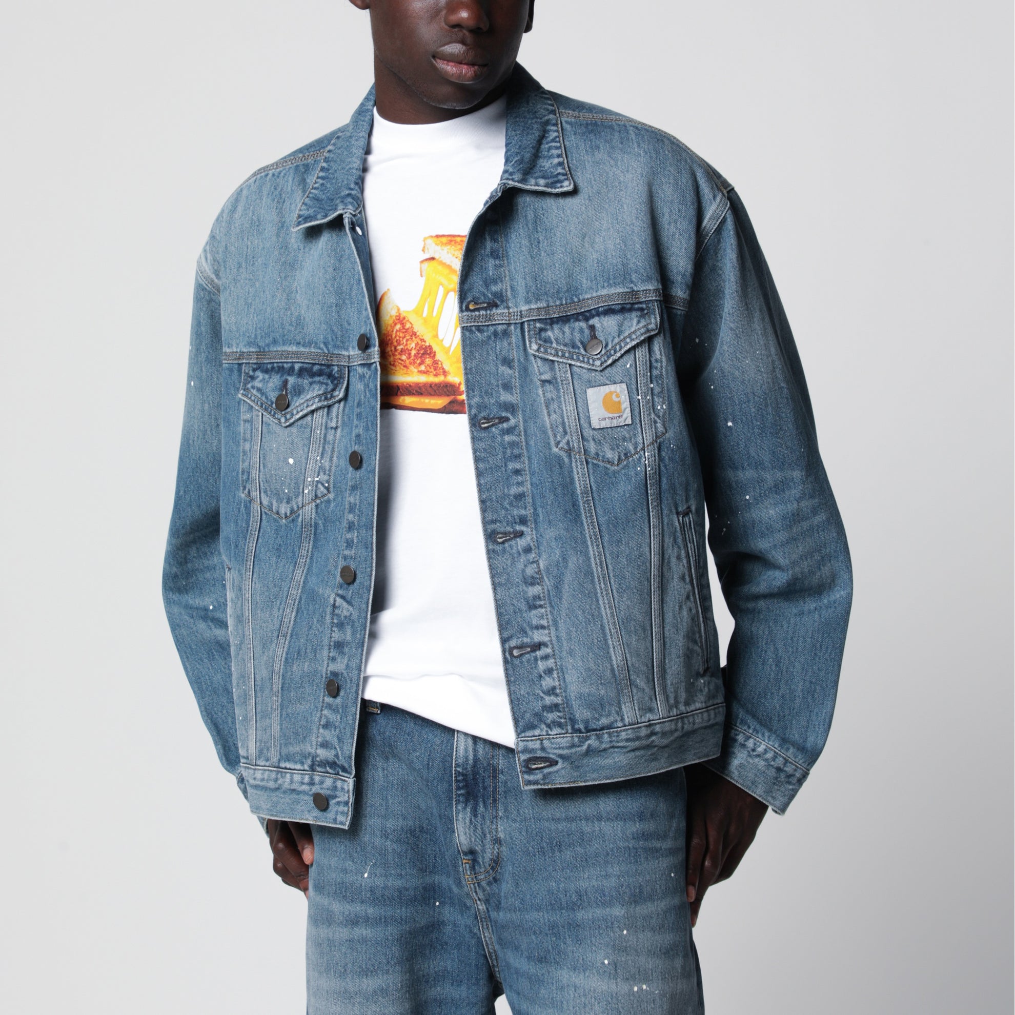 Giacca Helston in denim pesante blu