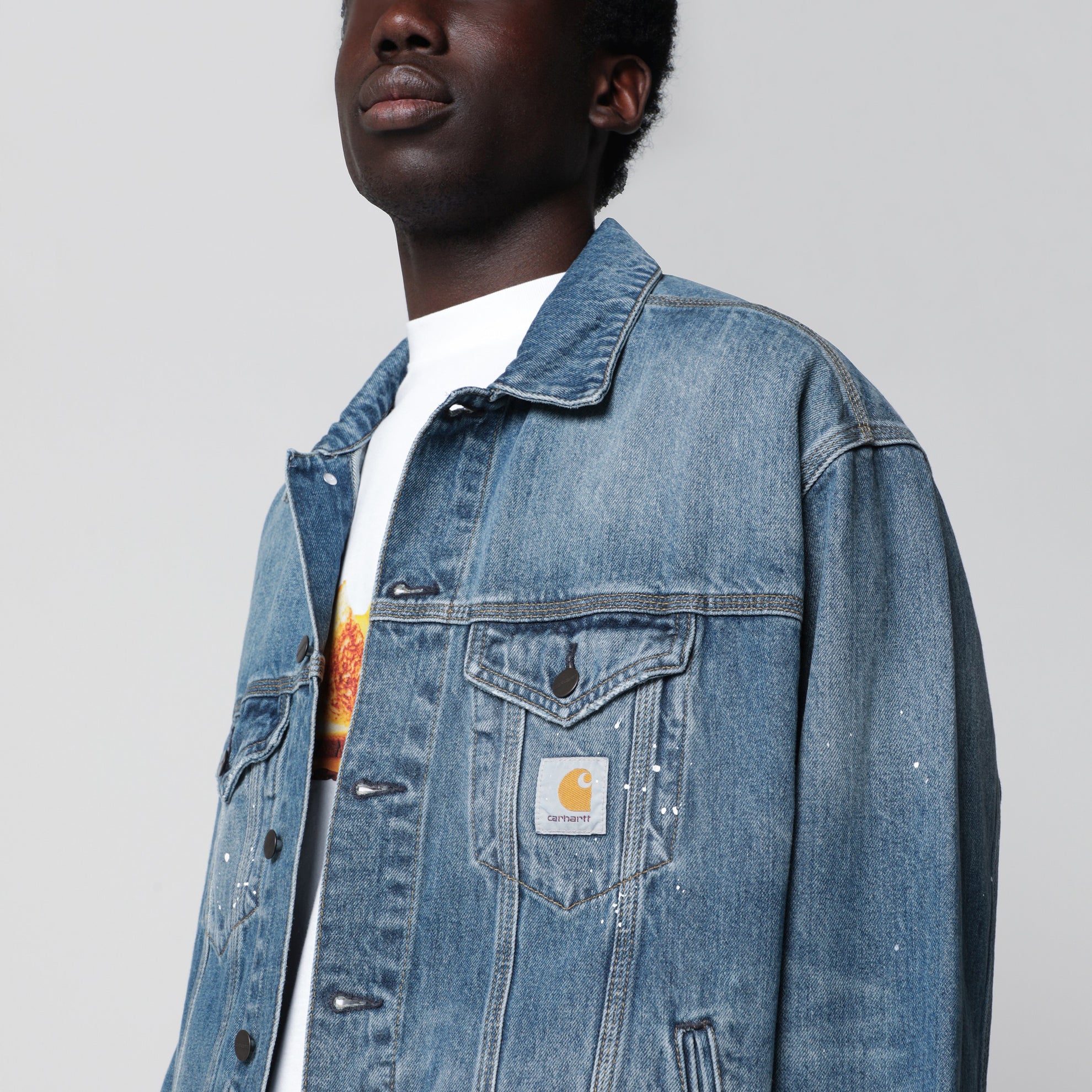 Giacca Helston in denim pesante blu