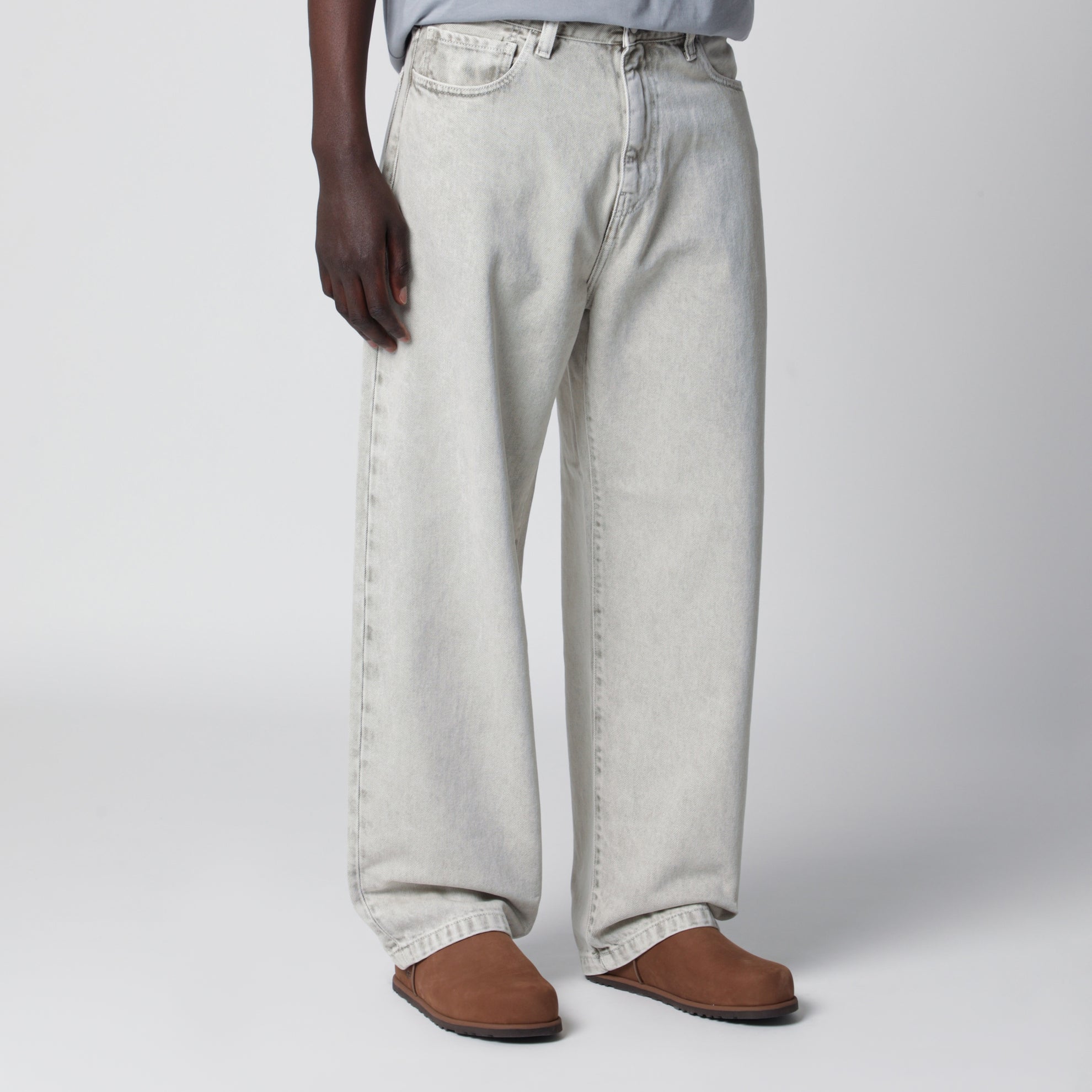Pantaloni Landon in denim di cotone bianco