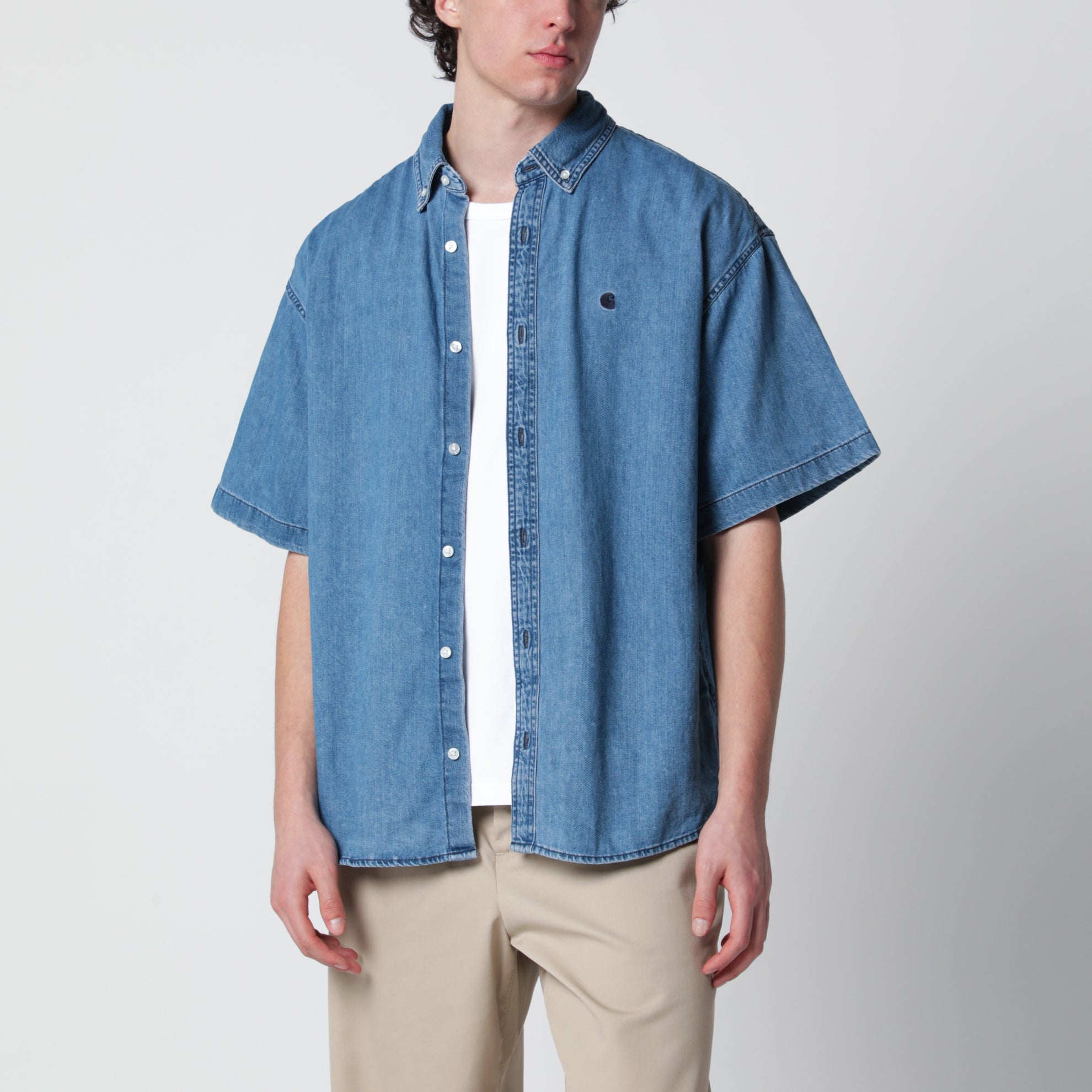 Camicia S/S Lucas in denim Blue/Stone washed