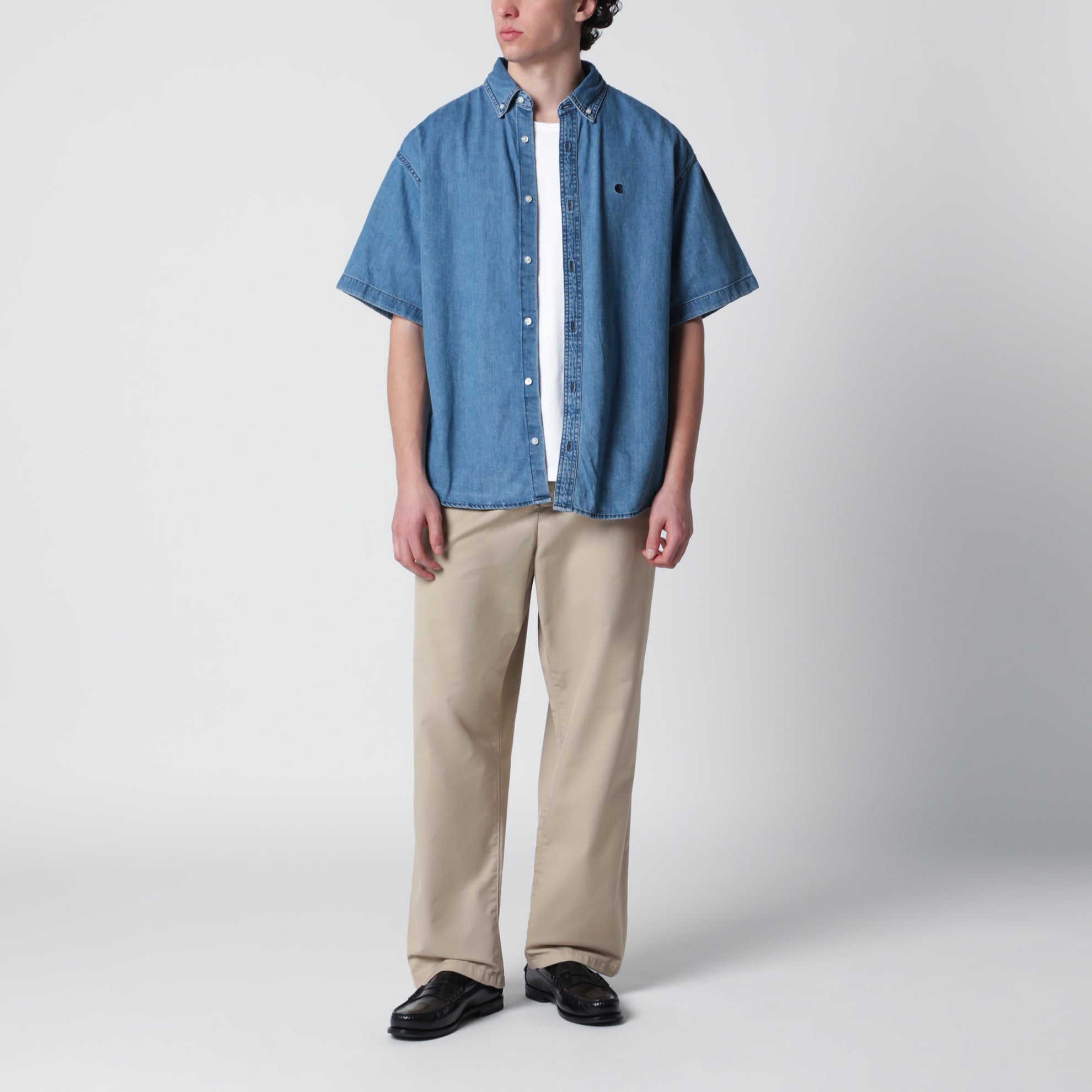 Camicia S/S Lucas in denim Blue/Stone washed