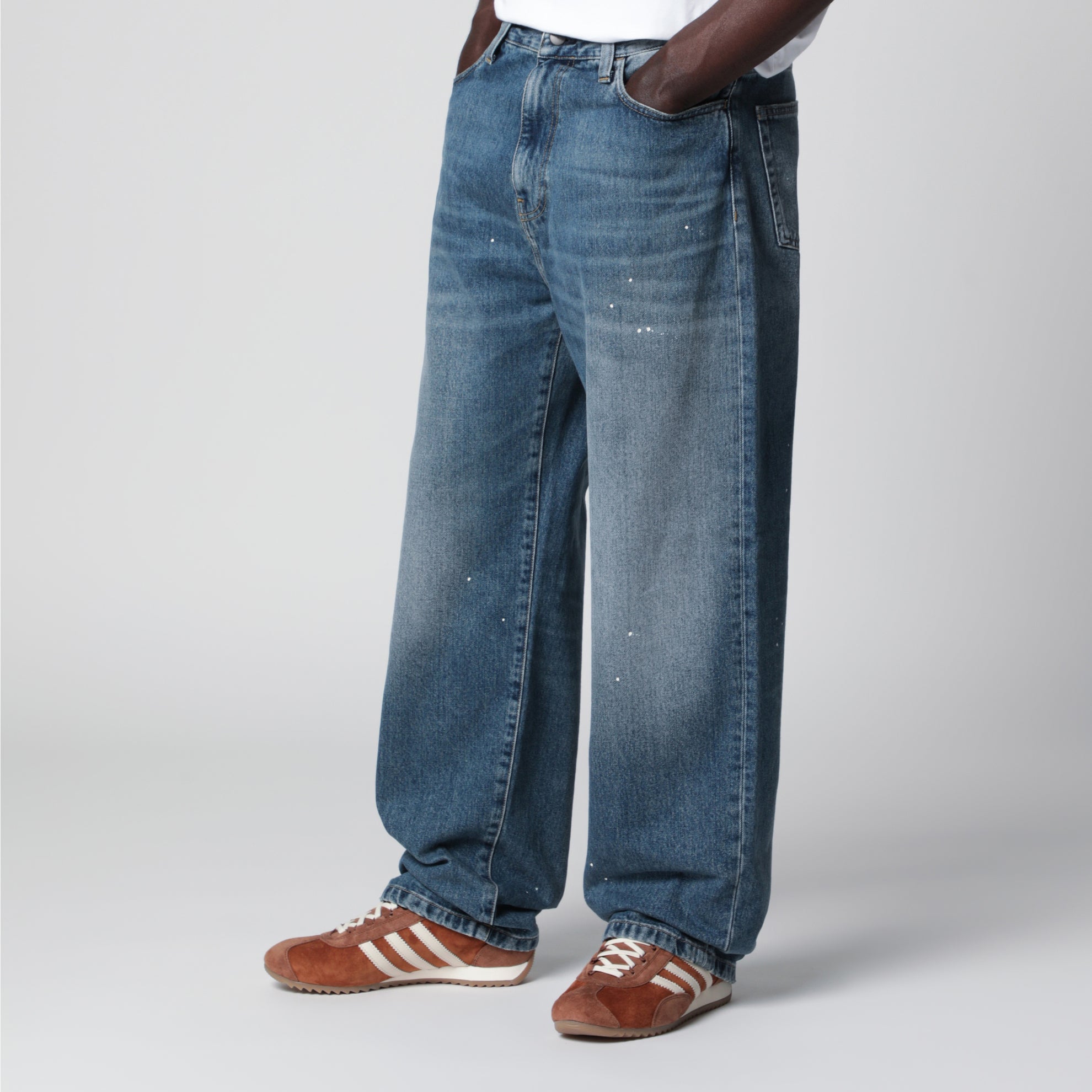 Landon Pant Blue/Destroy wash splatter