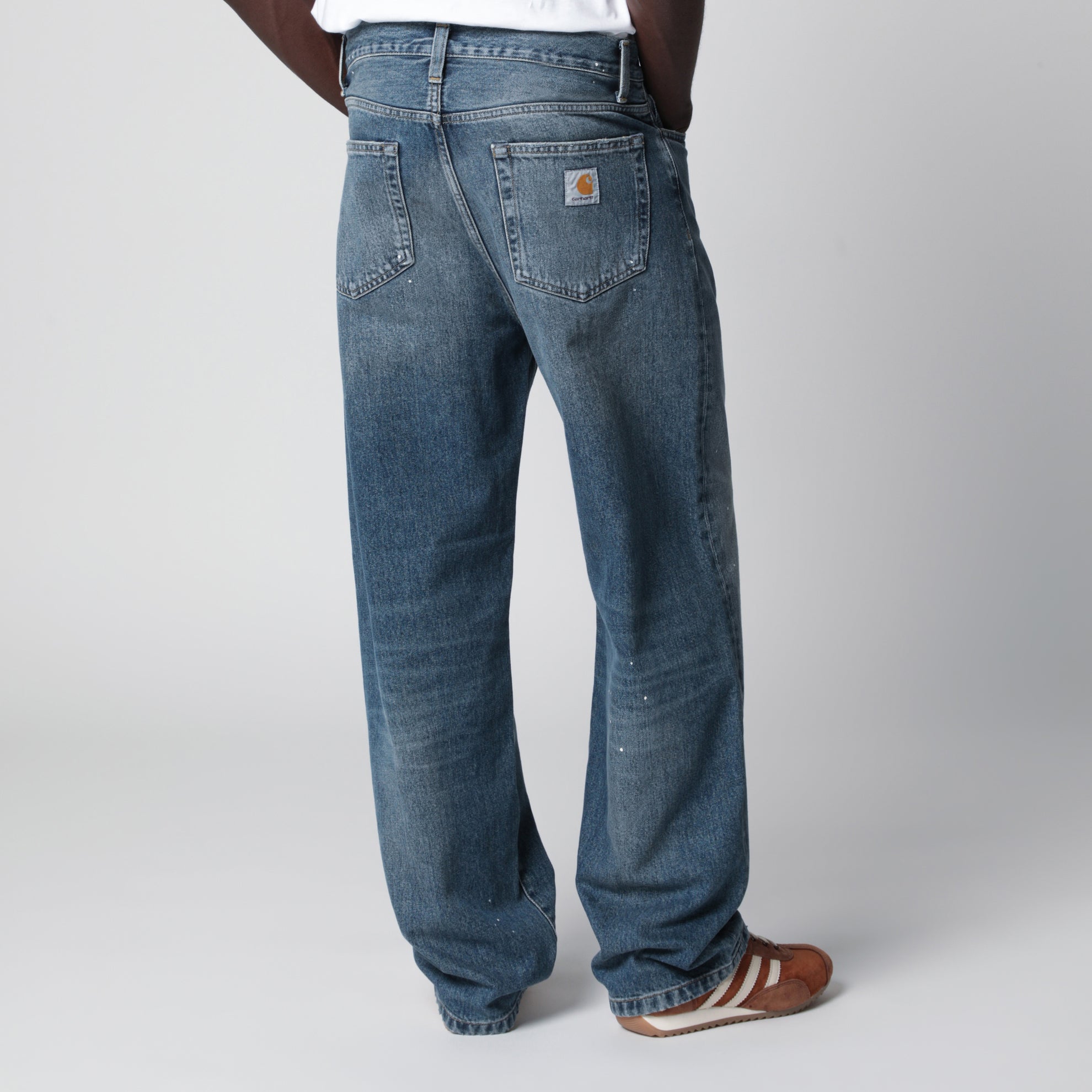 Landon Pant Blue/Destroy wash splatter