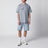 Double Knee Shorts Blue/Heavy stone bleached