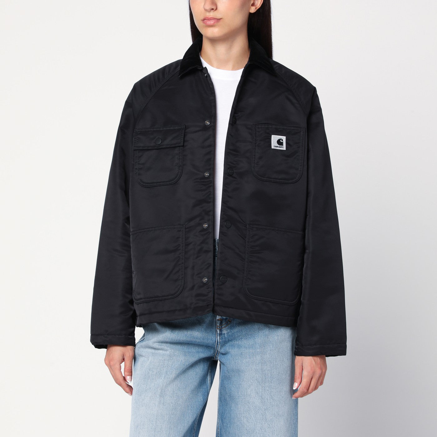 Alumni Chore Coat jacket in black nylon