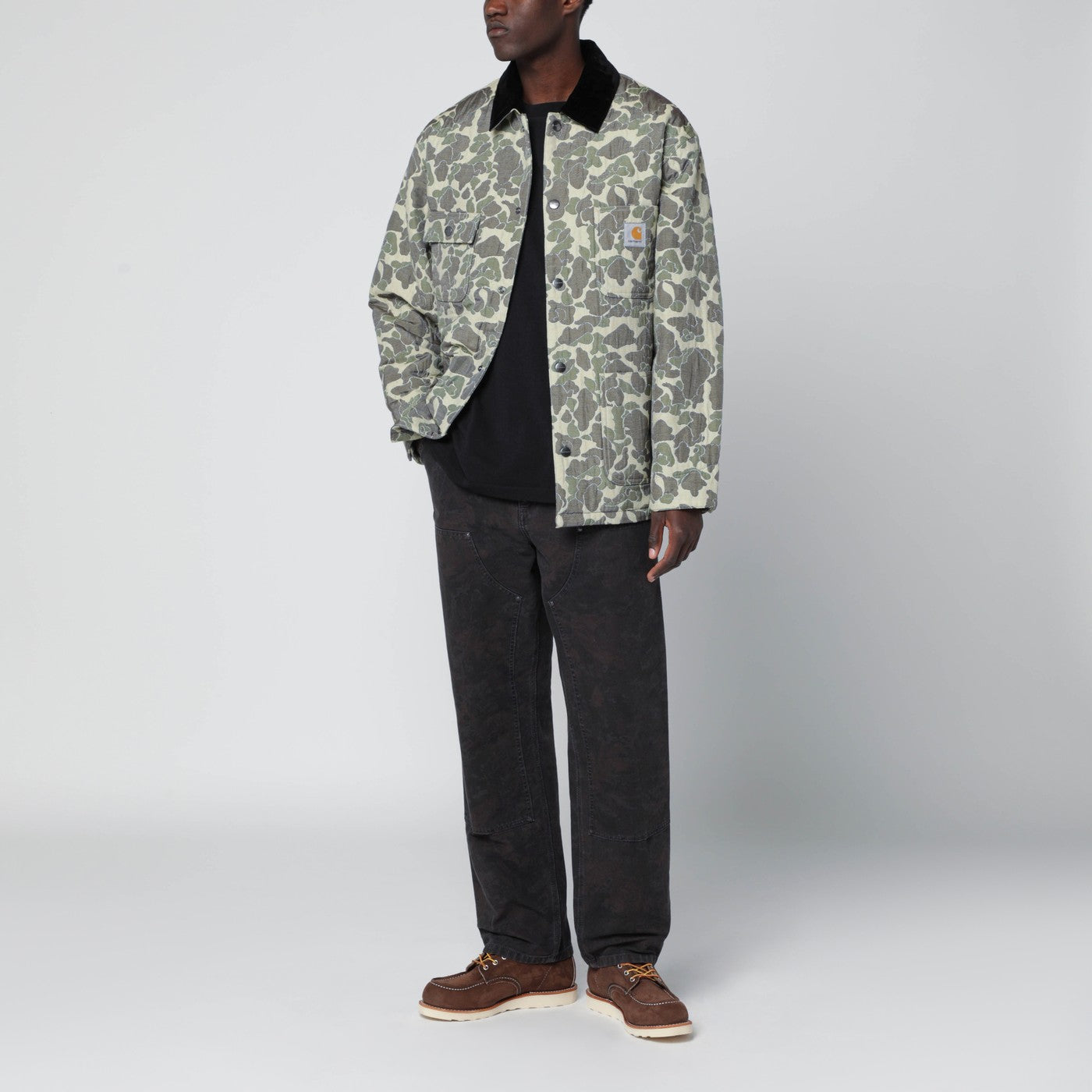 Tapestry Chore Coat Camo Duck Jacquard, Green/Tobacco
