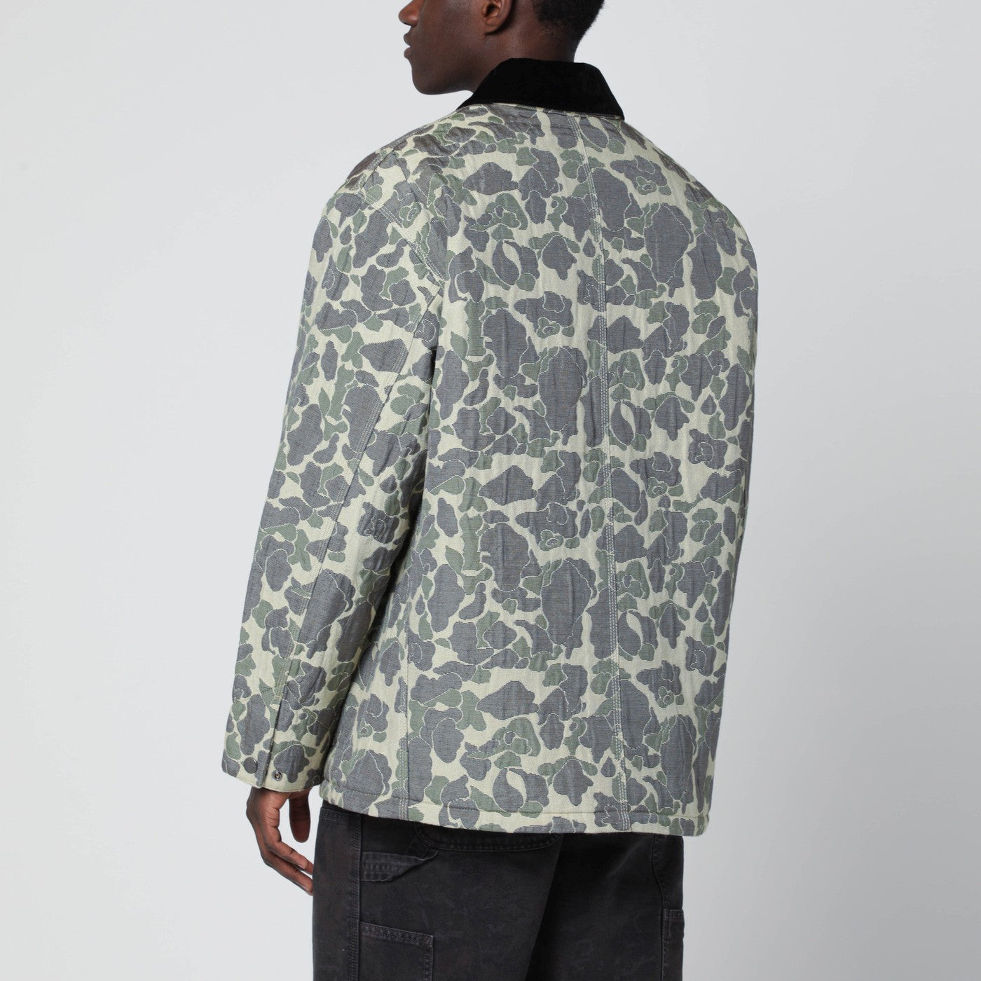 Tapestry Chore Coat Camo Duck Jacquard, Green/Tobacco