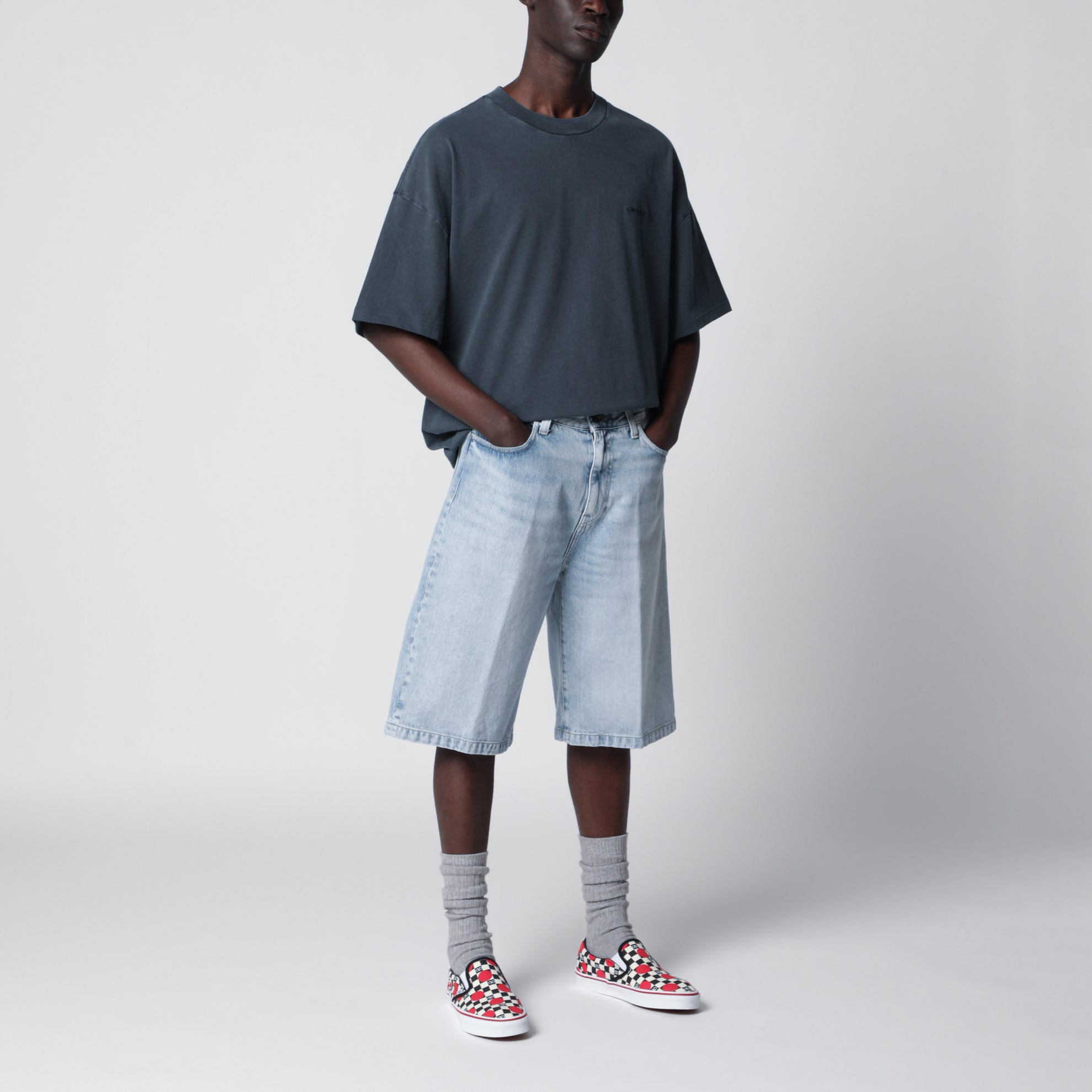 Benton short-sleeve cotton jersey T-shirt in carbon
