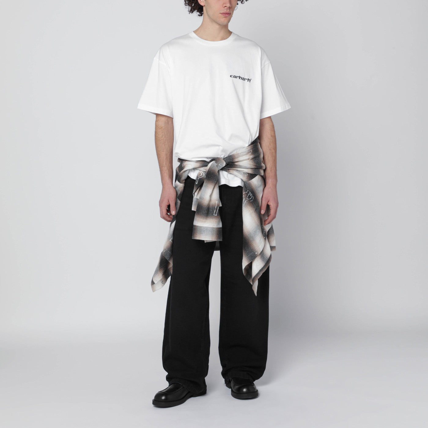 Weißes Baumwoll-T-Shirt S/S Caps