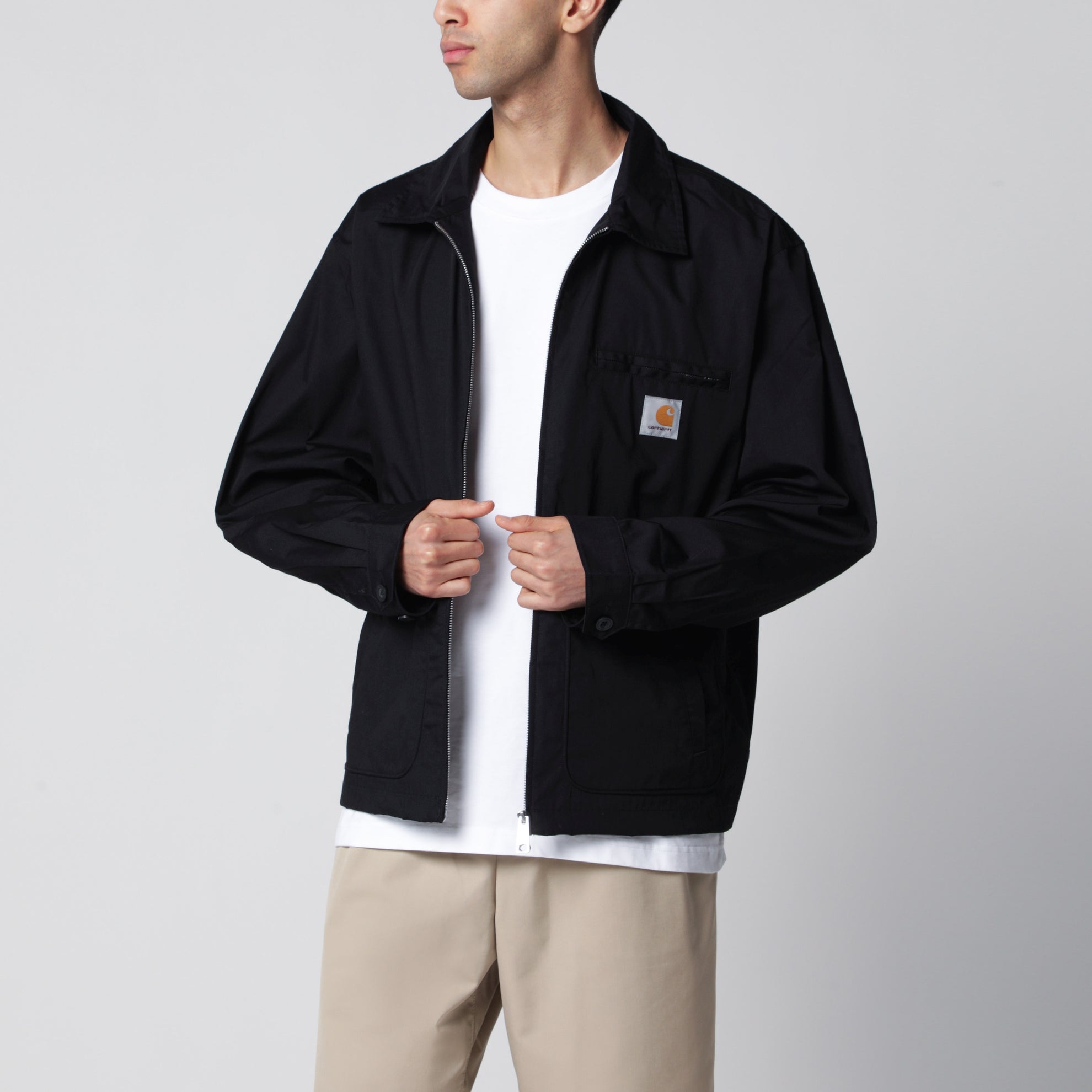 Postal Jacket in polyester-cotton, black
