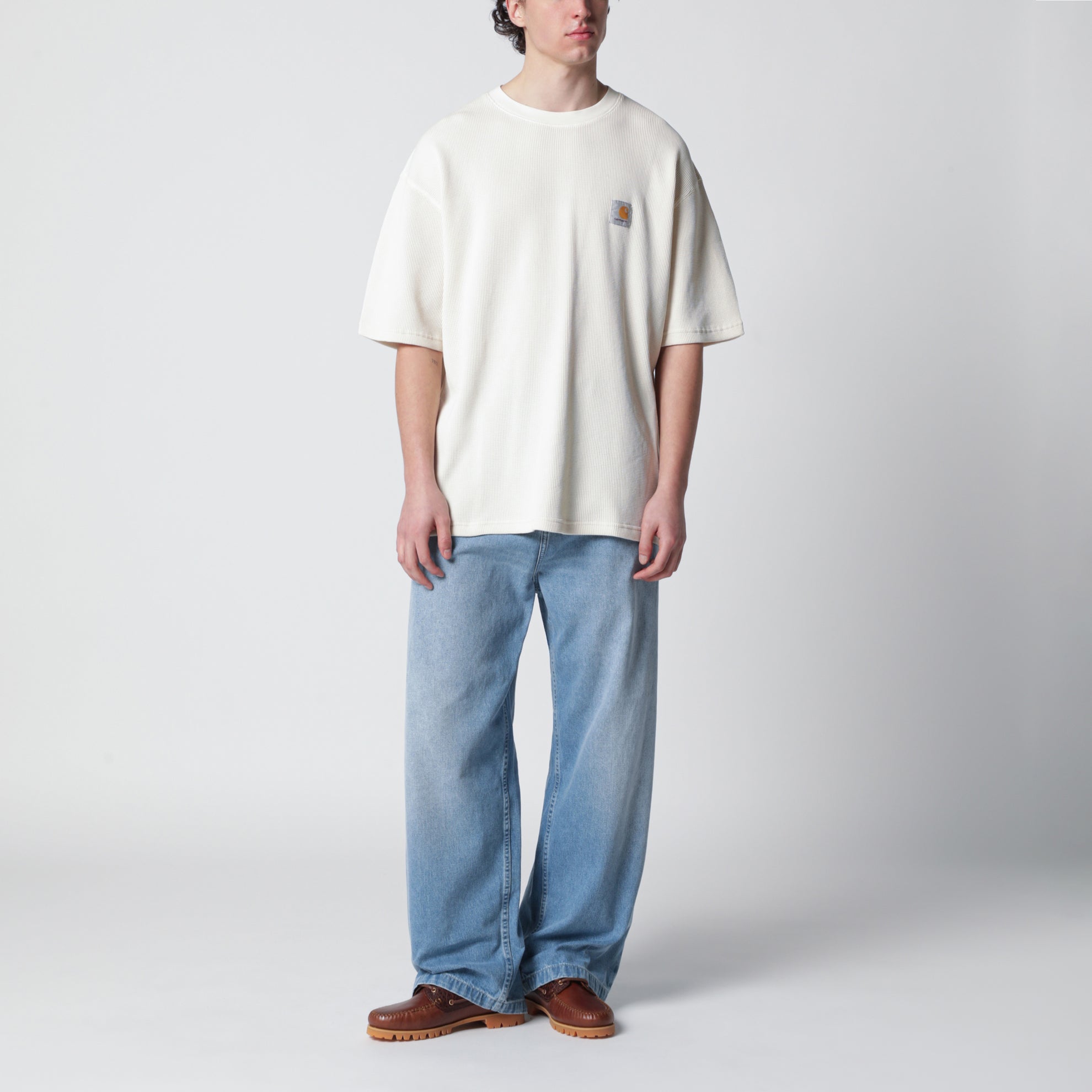 S/S Nelson Waffle T-Shirt Natural/Garment dyed