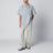 Camicia Leavel a righe in seersucker blu