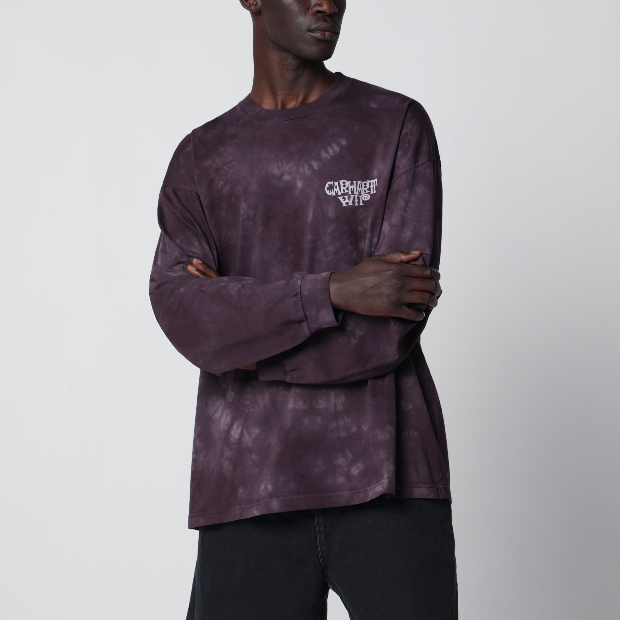 T-shirt L/S Radiate tie-dye en coton bio violette