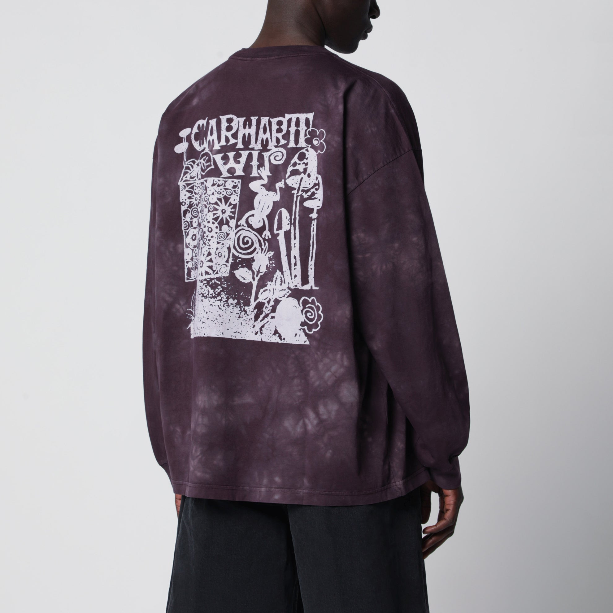 T-shirt L/S Radiate tie-dye en coton bio violette