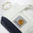 Mini Tote Bag Keychain Natural/Blue