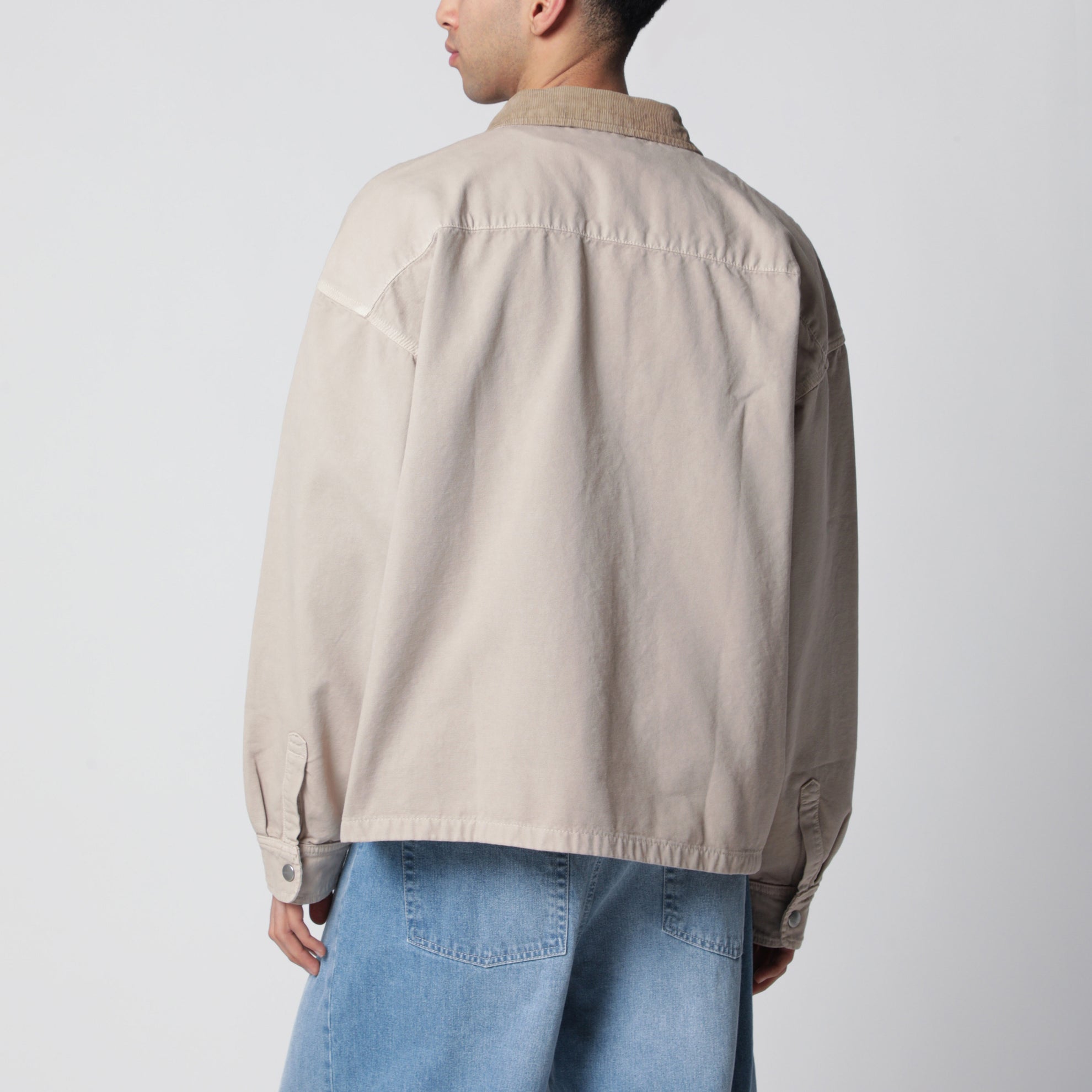 Prescott shirt jacket in cotton canvas beige