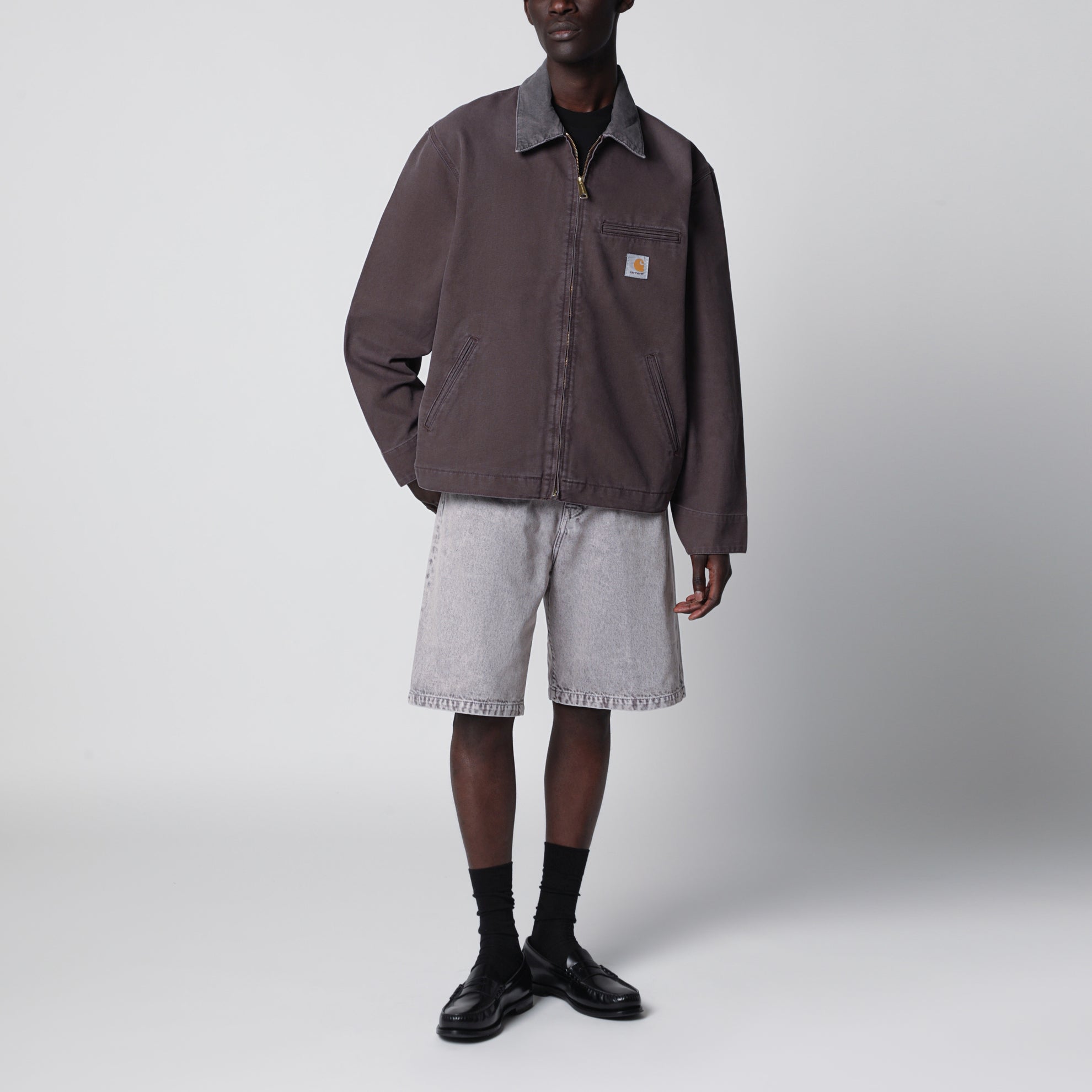 Landon Short aus schwerem Baumwoll-Denim in Grau