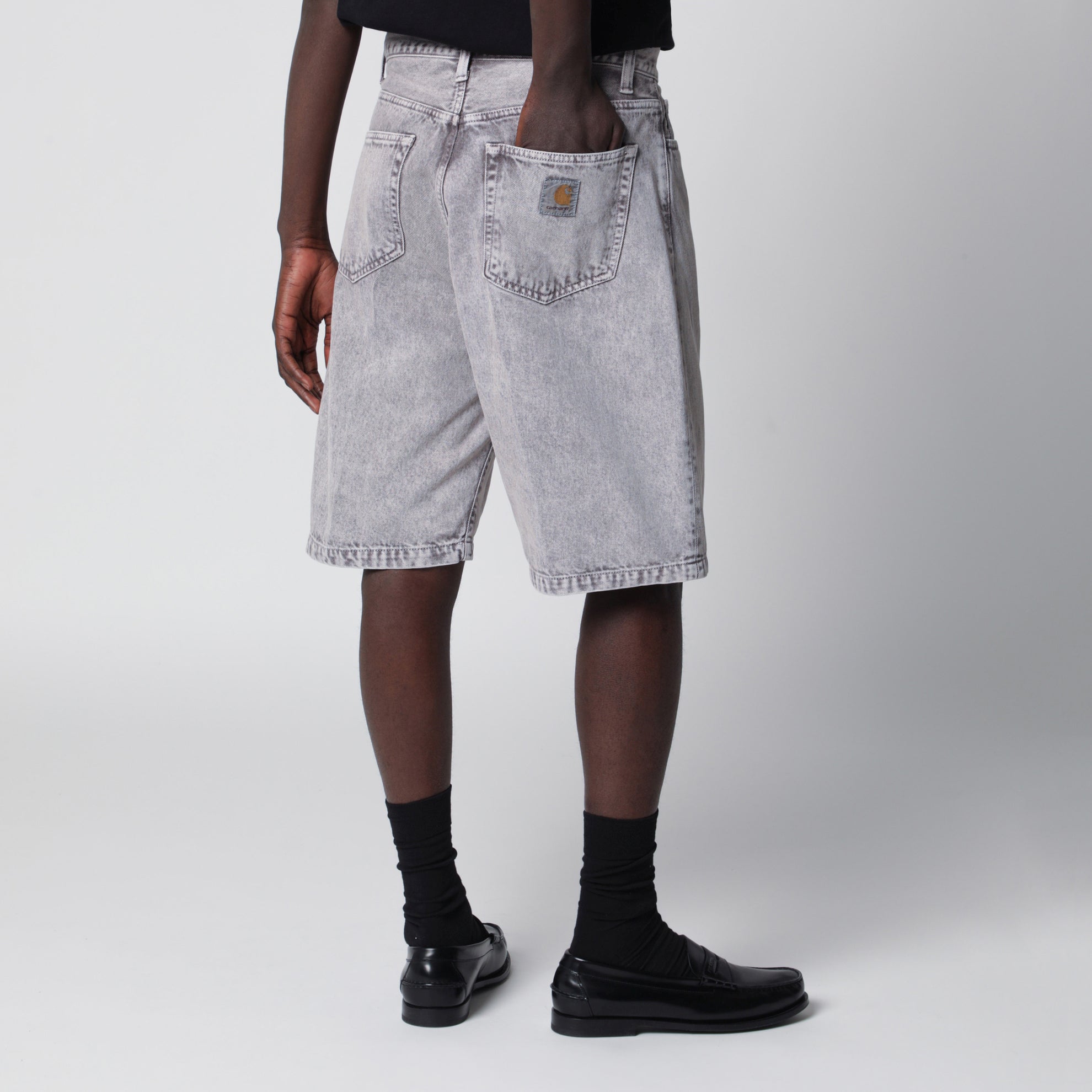 Landon Short aus schwerem Baumwoll-Denim in Grau