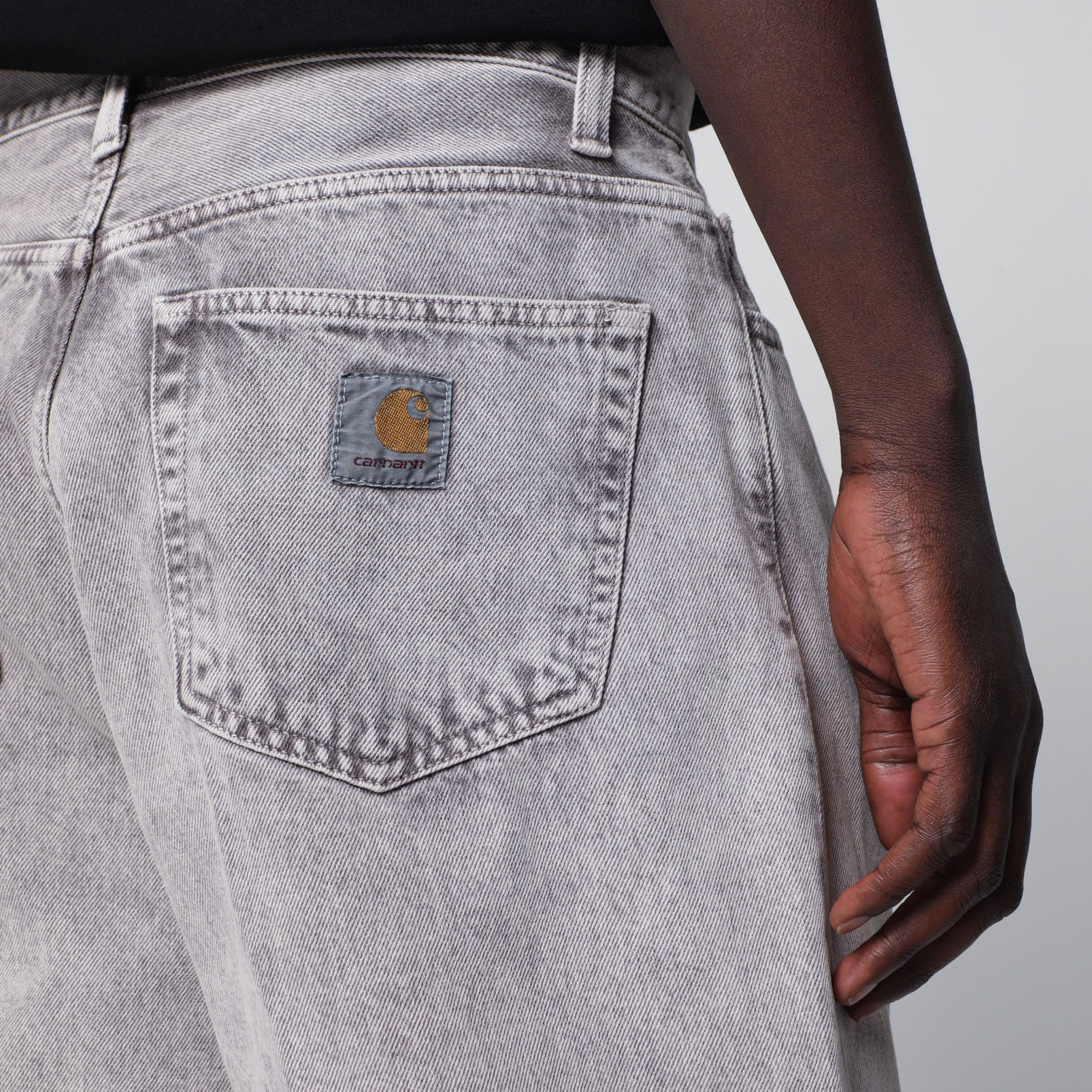 Landon Short aus schwerem Baumwoll-Denim in Grau