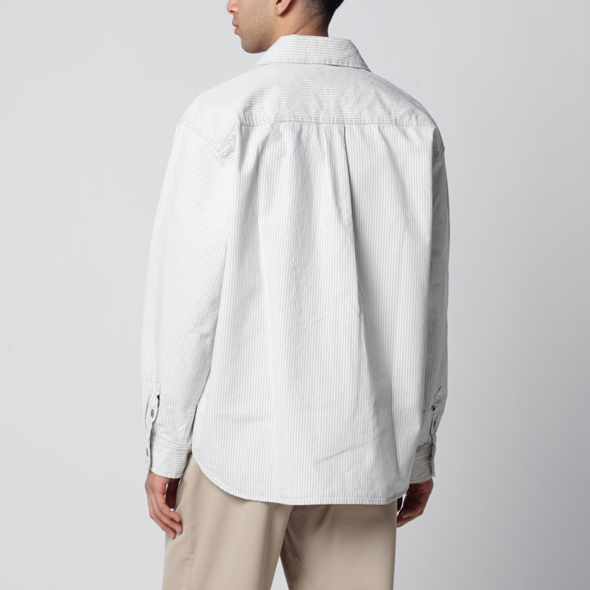 Veste-chemise Mercer en coton rayé blanc