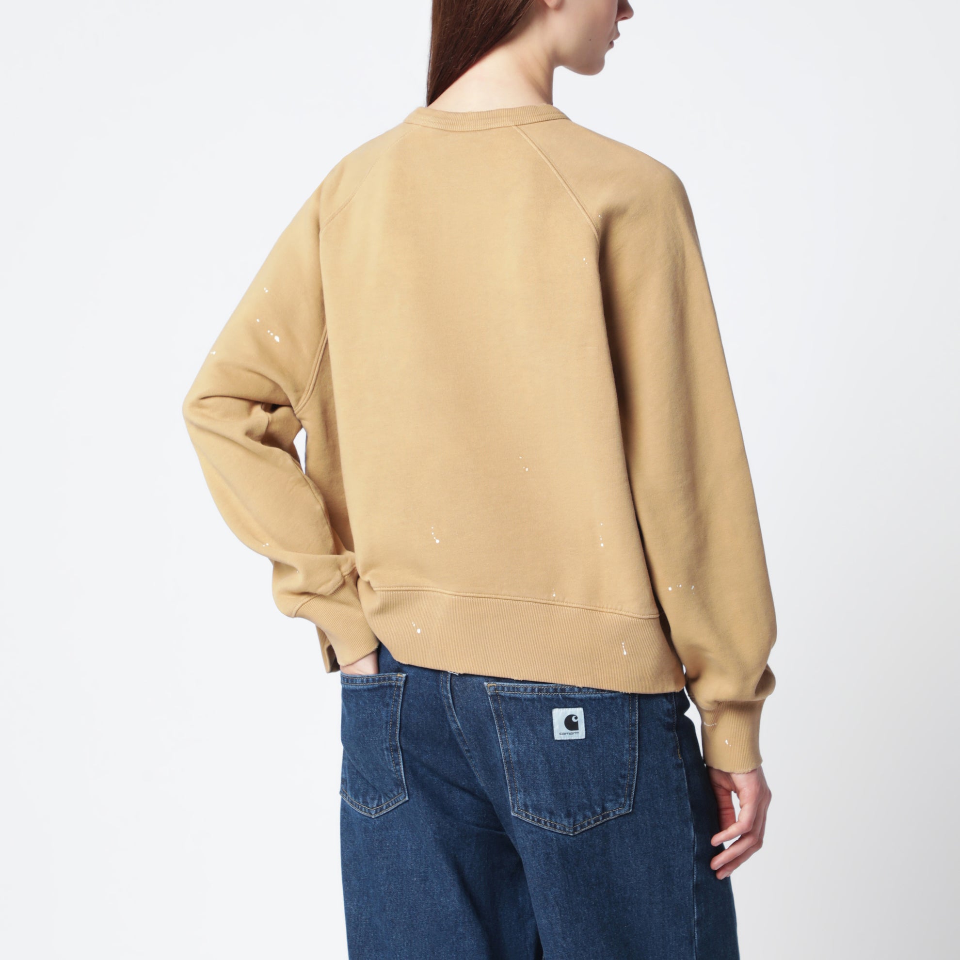 Damen-Sweatshirt The Painter aus gebürsteter Baumwolle in Braun