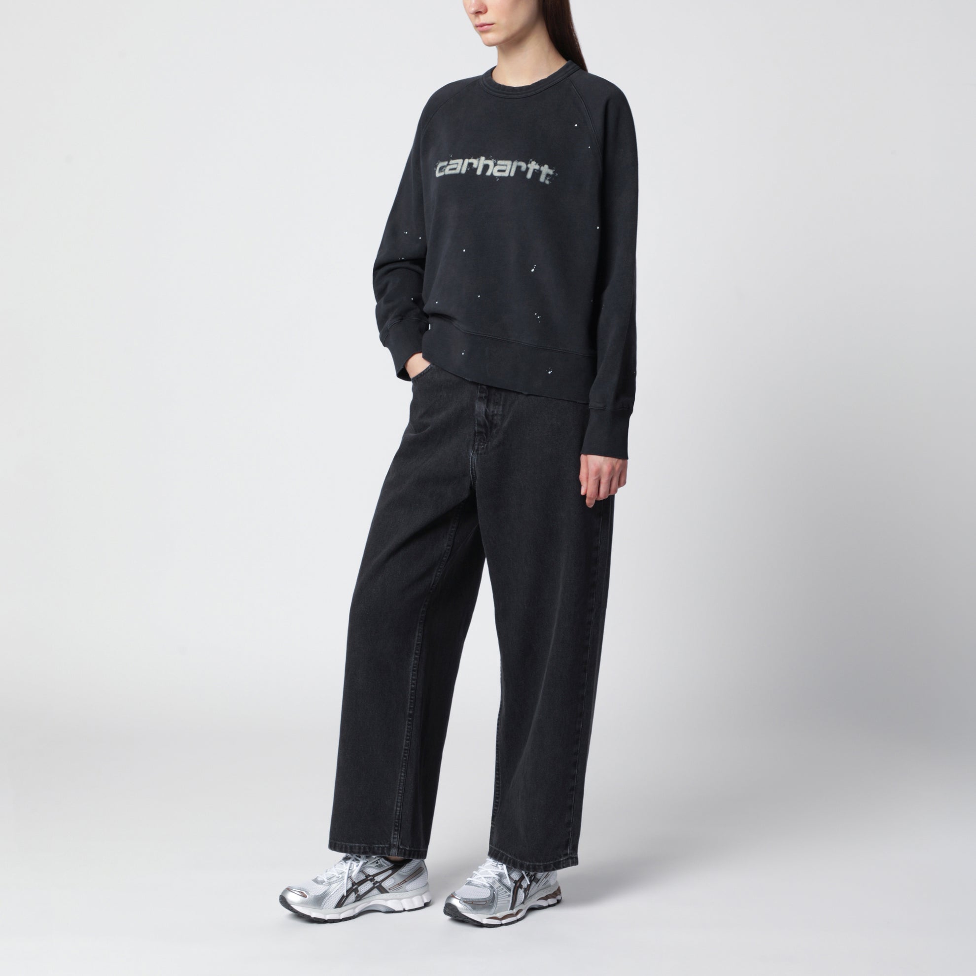 Women’s Painter sweatshirt in brushed cotton, black
