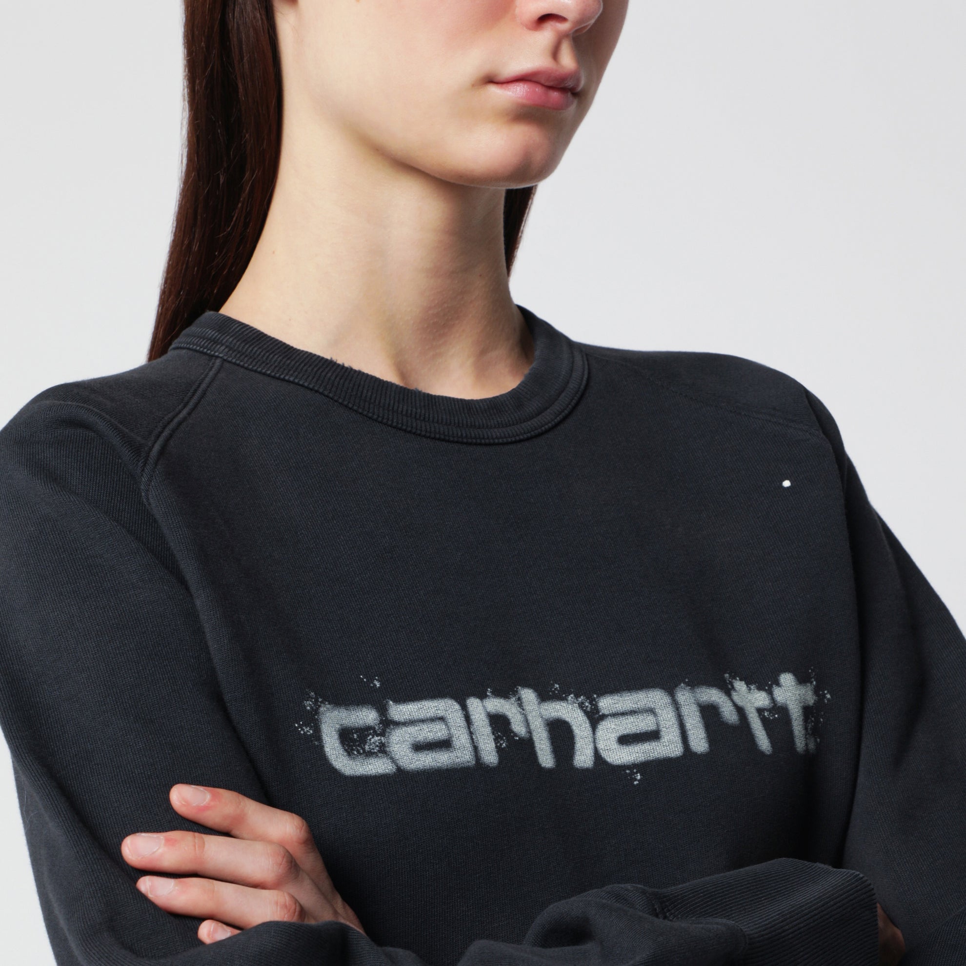 Women’s Painter sweatshirt in brushed cotton, black