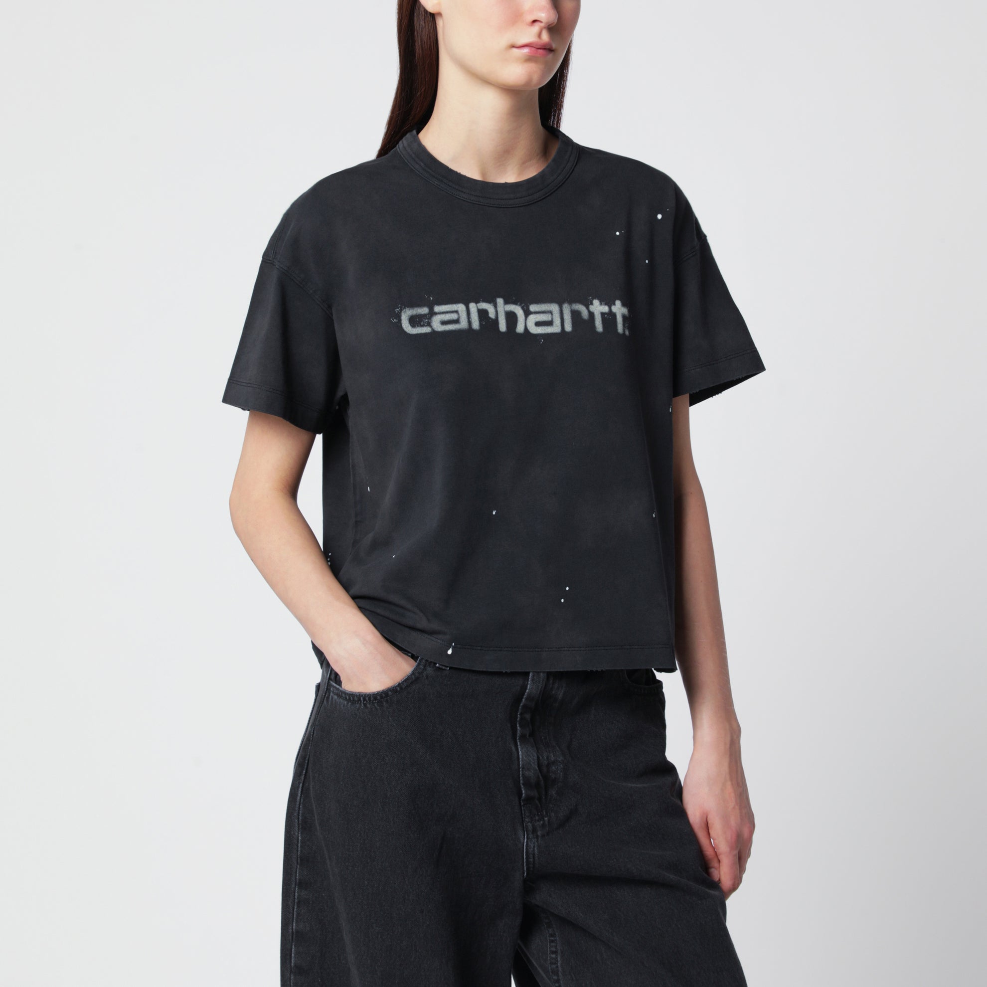 Painter T-shirt in organic cotton jersey, black