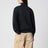 Black cotton knit zip cardigan sweatshirt